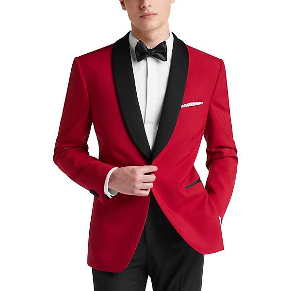 1960s Mens Suits | Mod, Skinny, Nehru Egara Mens Slim Fit Shawl Lapel Dinner Jacket Red - Size 38 Regular $179.99 AT vintagedancer.com