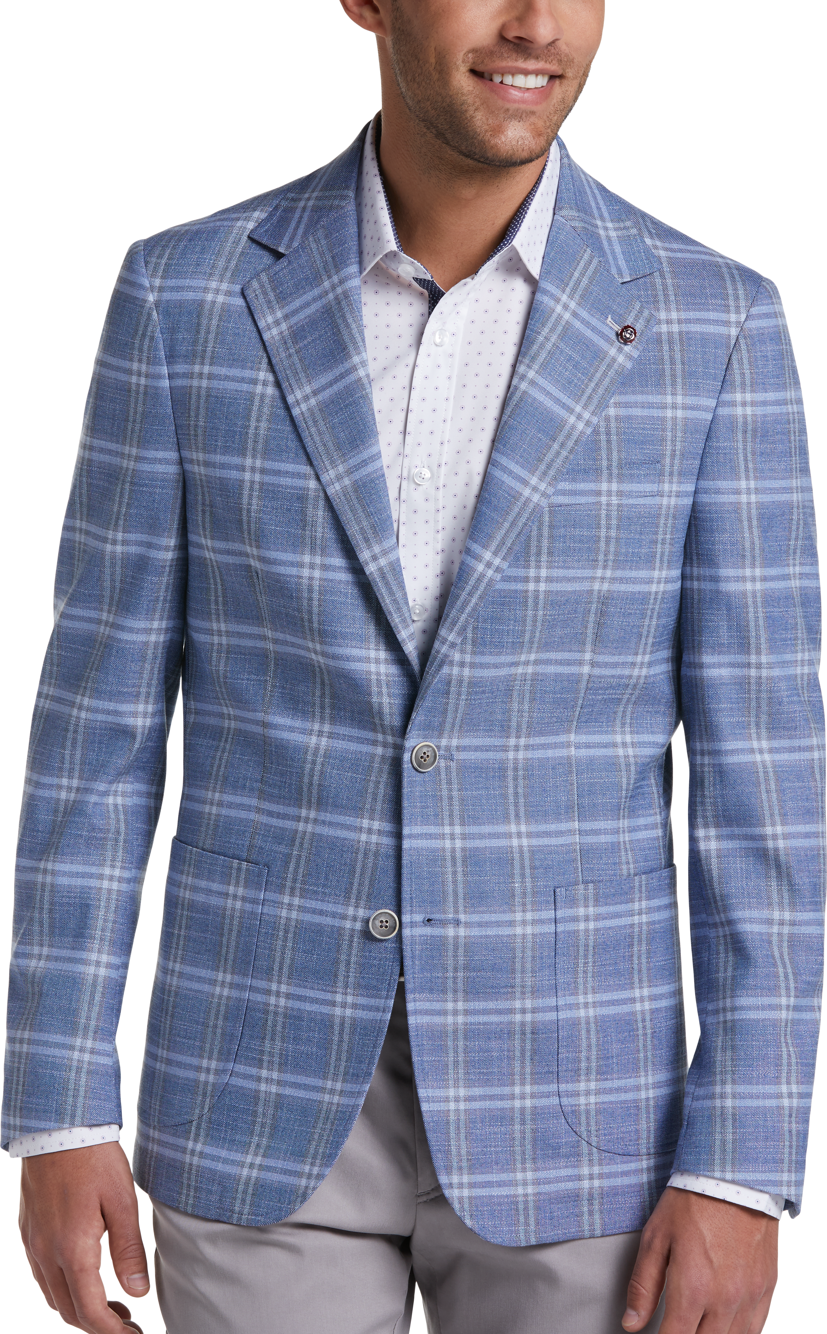 Suitor Blue Plaid Slim Fit Sport Coat Mens Sale Mens Wearhouse