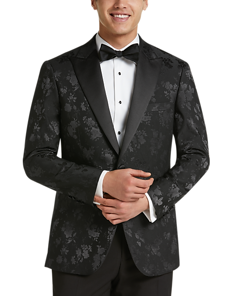 Egara Black Floral Slim Fit Formal Dinner Jacket - Men's Sale | Men's ...