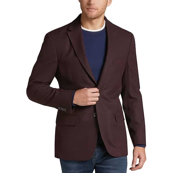 The Men's Wearhouse for Tommy Hilfiger Men's Modern Fit Sport Coat Red Tic - Size: 48 Long | AccuWeather Shop