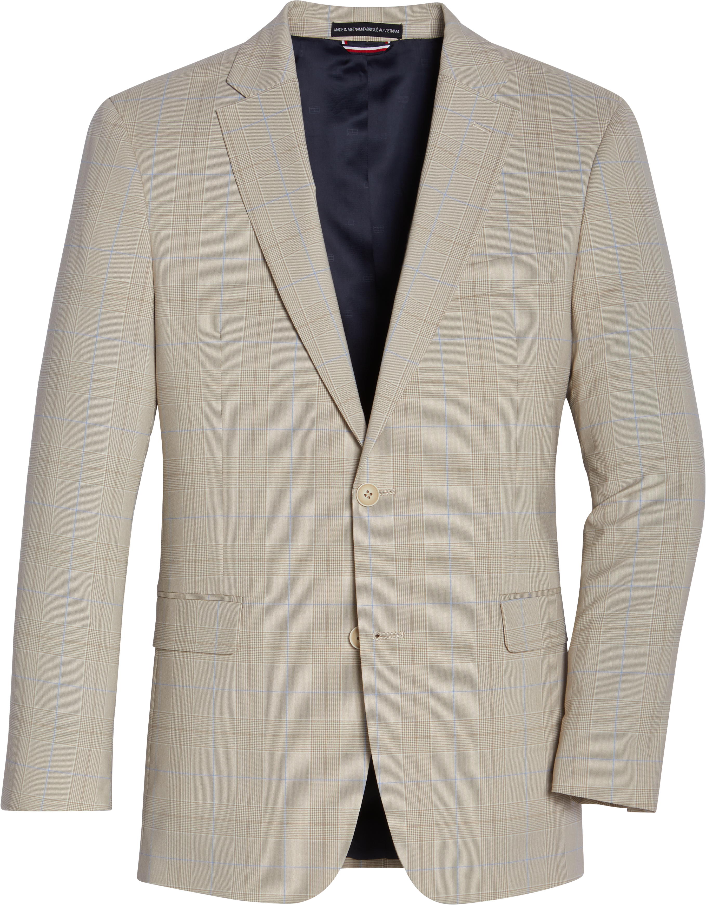 Tommy Hilfiger Modern Fit Sport Coat Tan And Blue Plaid Mens Sale Mens Wearhouse