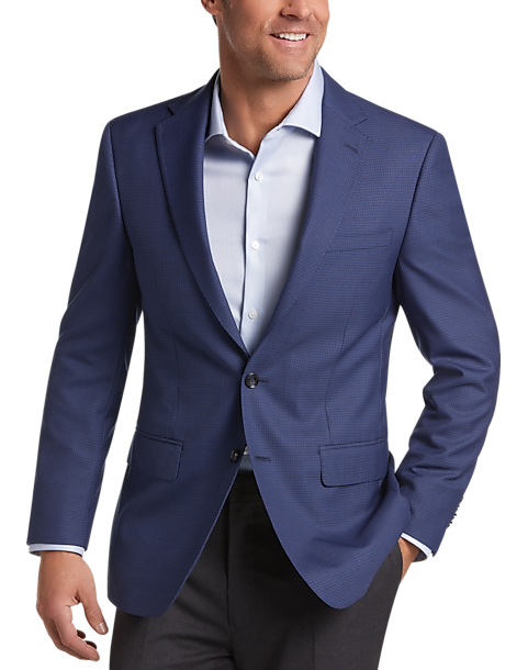 Calvin Klein Slim Fit Wool Sport Coat, Blue Mini Houndstooth - Men's Sport  Coats | Men's Wearhouse