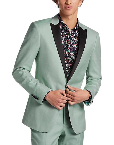 Men's Dark Green Floral Paisley Suit Tuxedos Wedding Prom Dinner Slim Fit Suit 