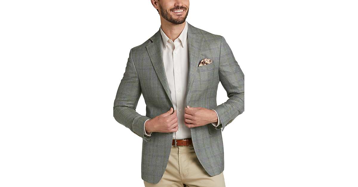 Joseph Abboud Slim Fit Sport Coat, Green and Purple Plaid Men's Sale