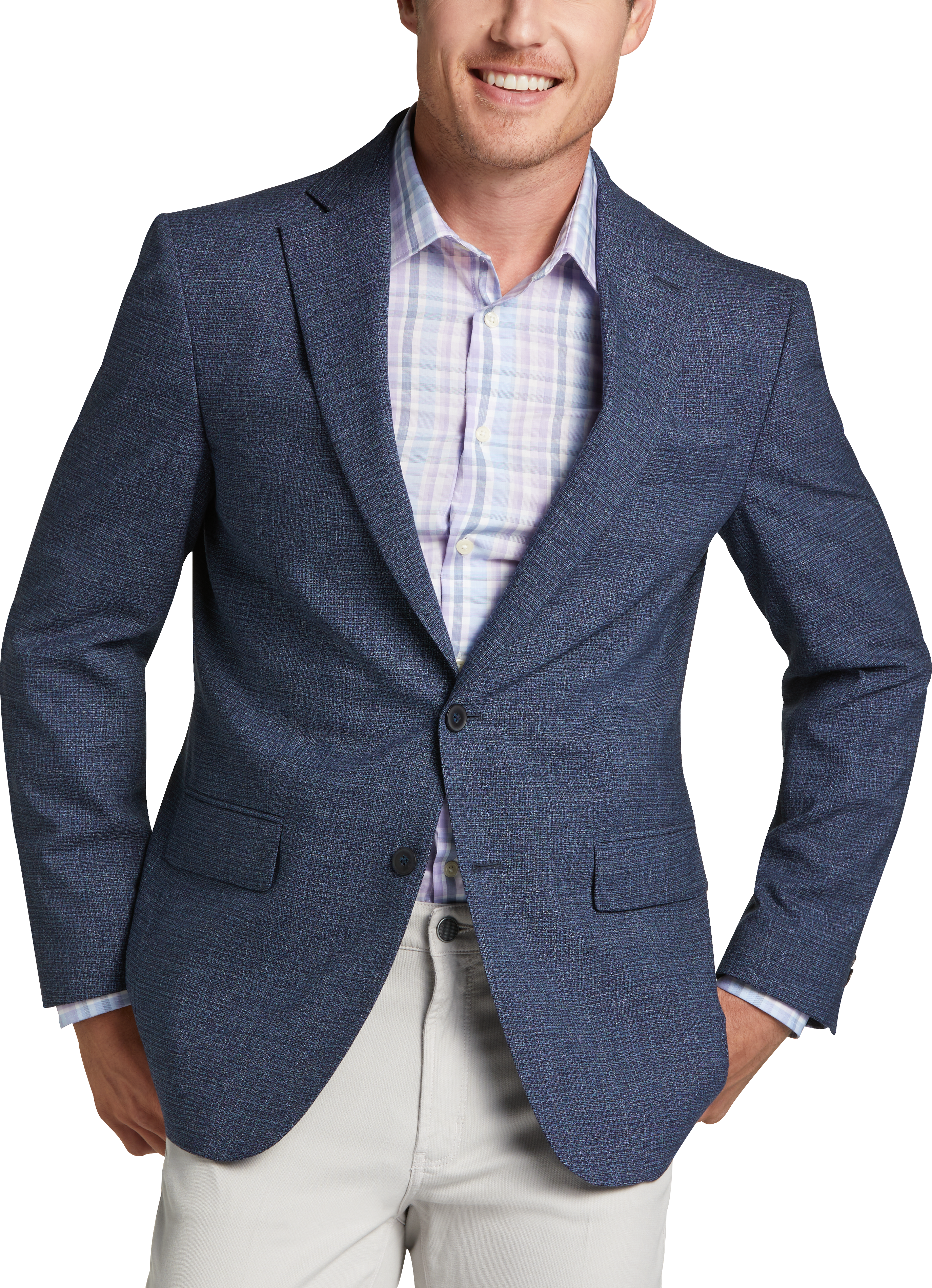 Awearness Kenneth Cole Modern Fit Sport Coat Blue Tic Mens Sale Mens Wearhouse 