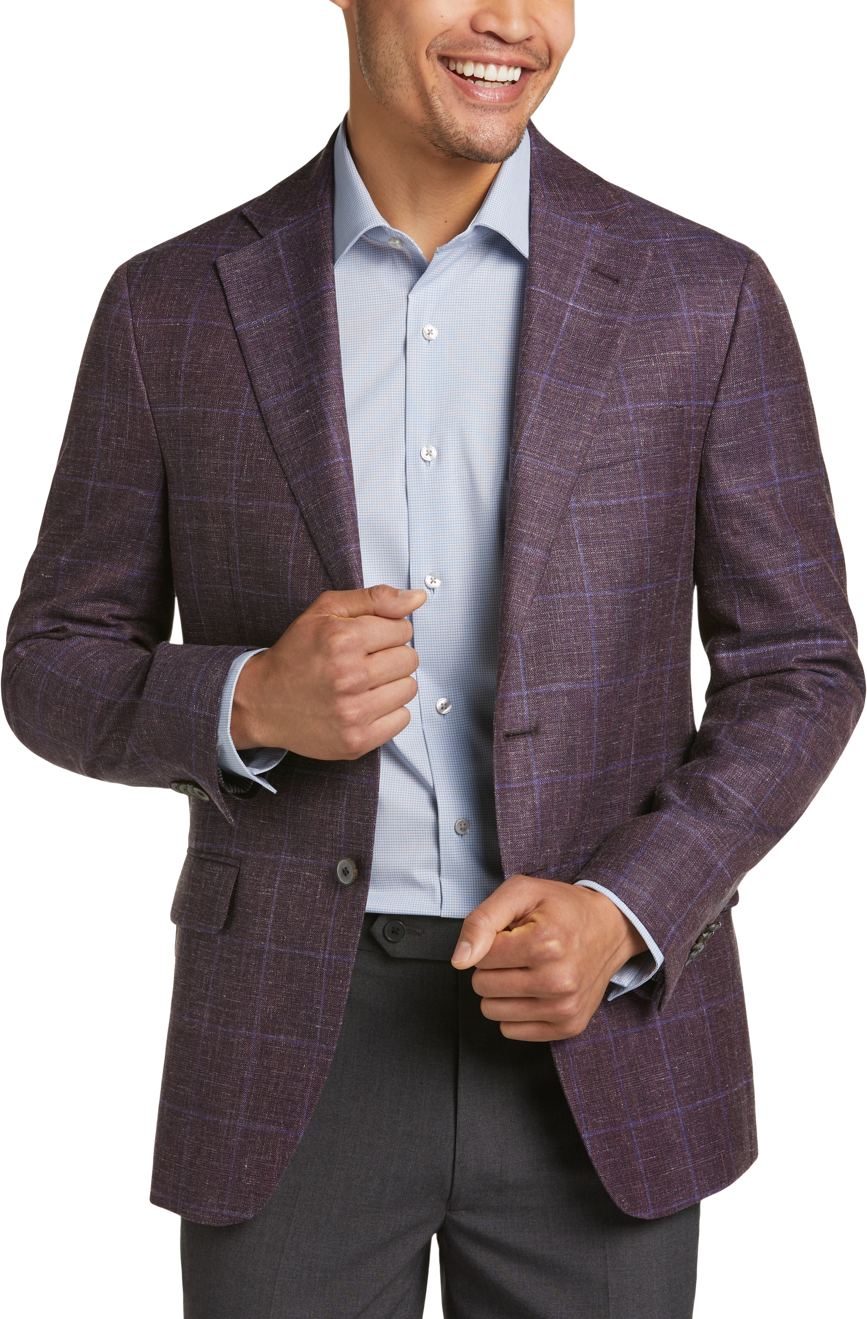 Joseph Abboud Slim Fit Sport Coat, Berry Plaid - Men's Sport Coats ...