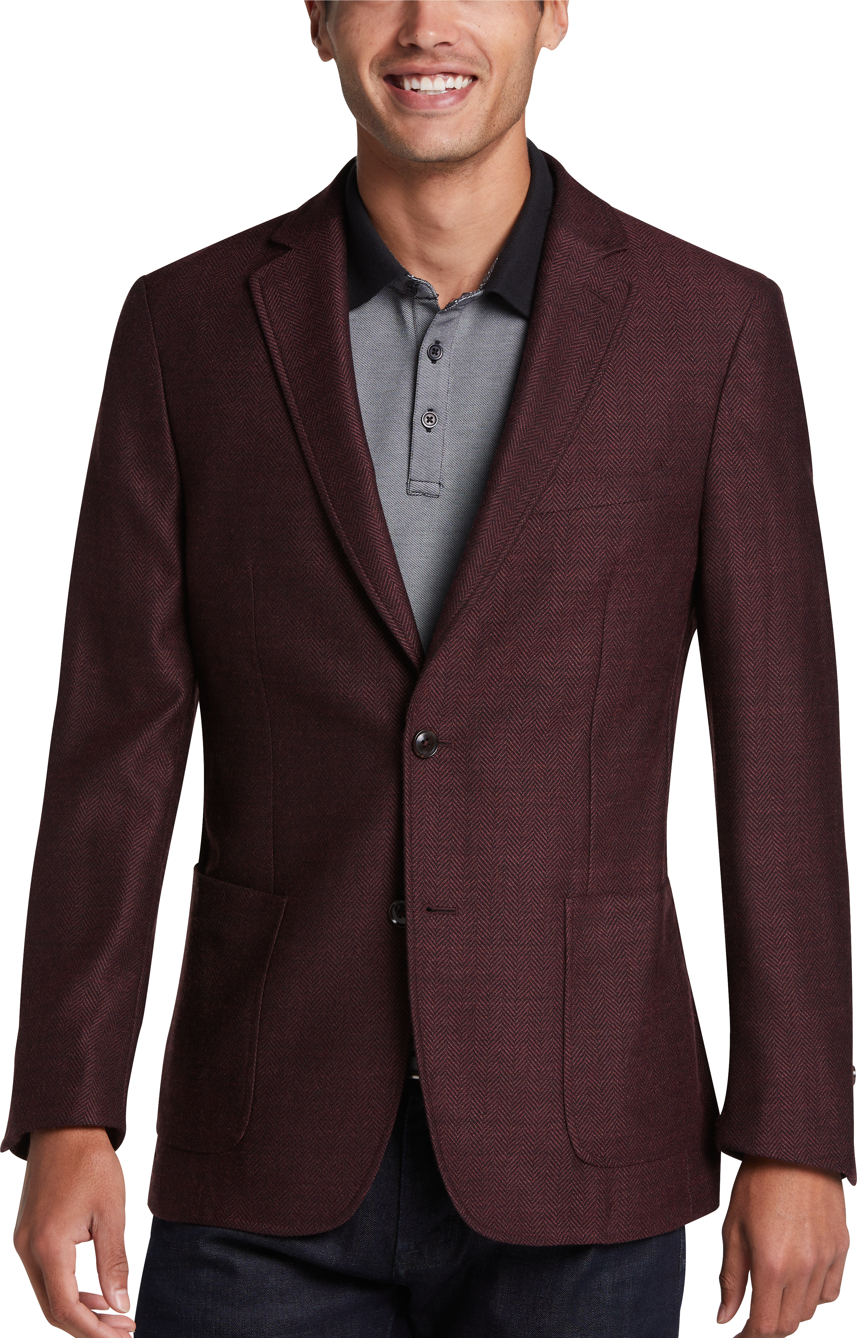 Calvin Klein X-Fit Slim Fit Sport Coat, Burgundy Herringbone