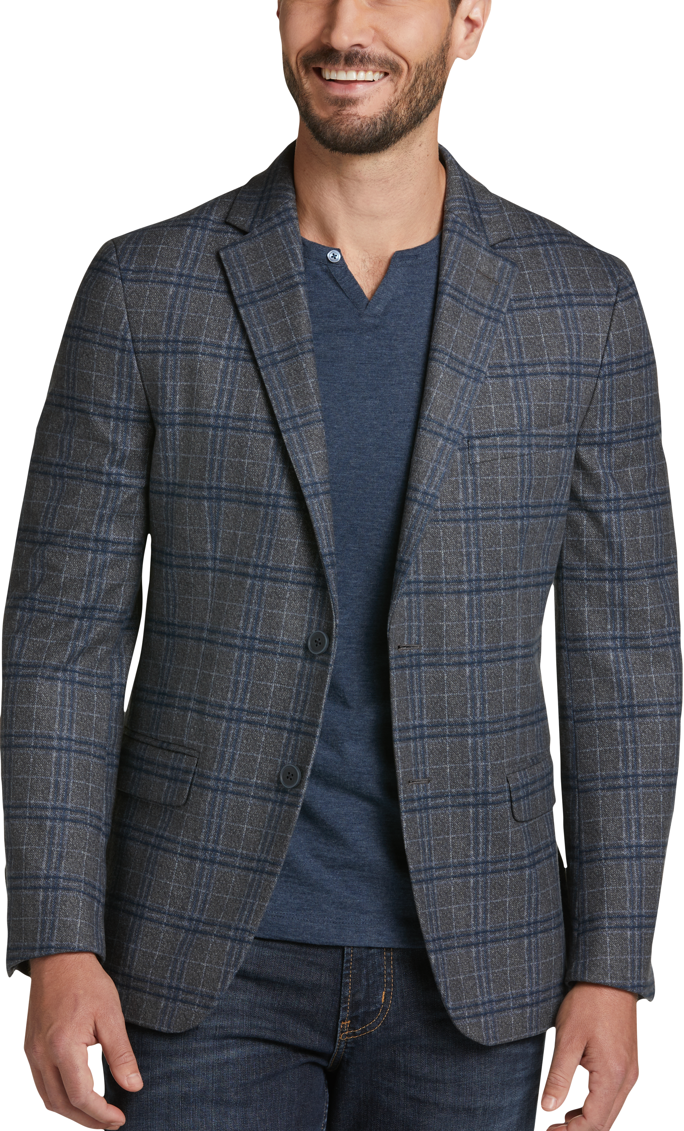 mens gray plaid sport coat