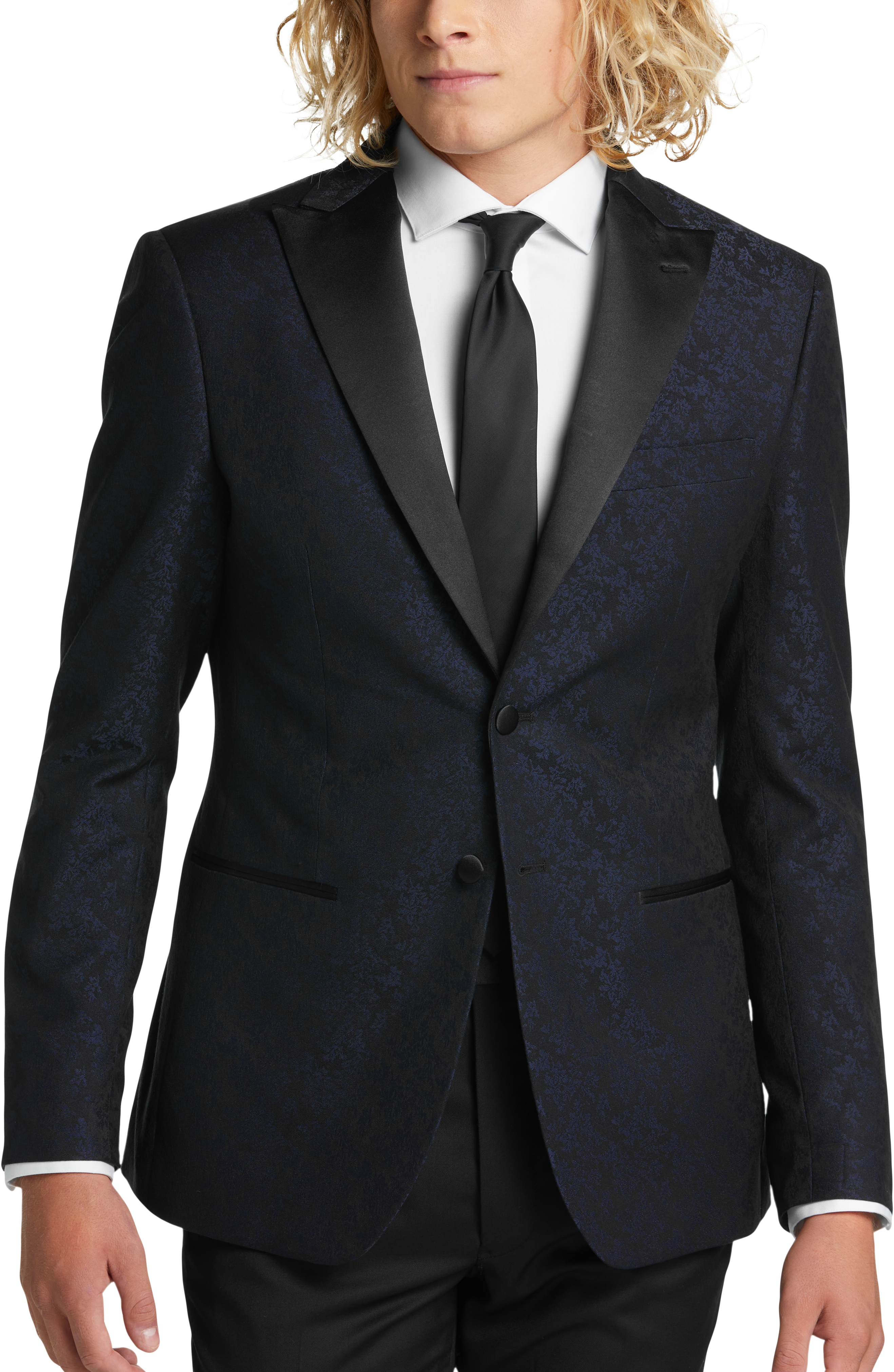 Skinny Fit Satin Suit Jacket