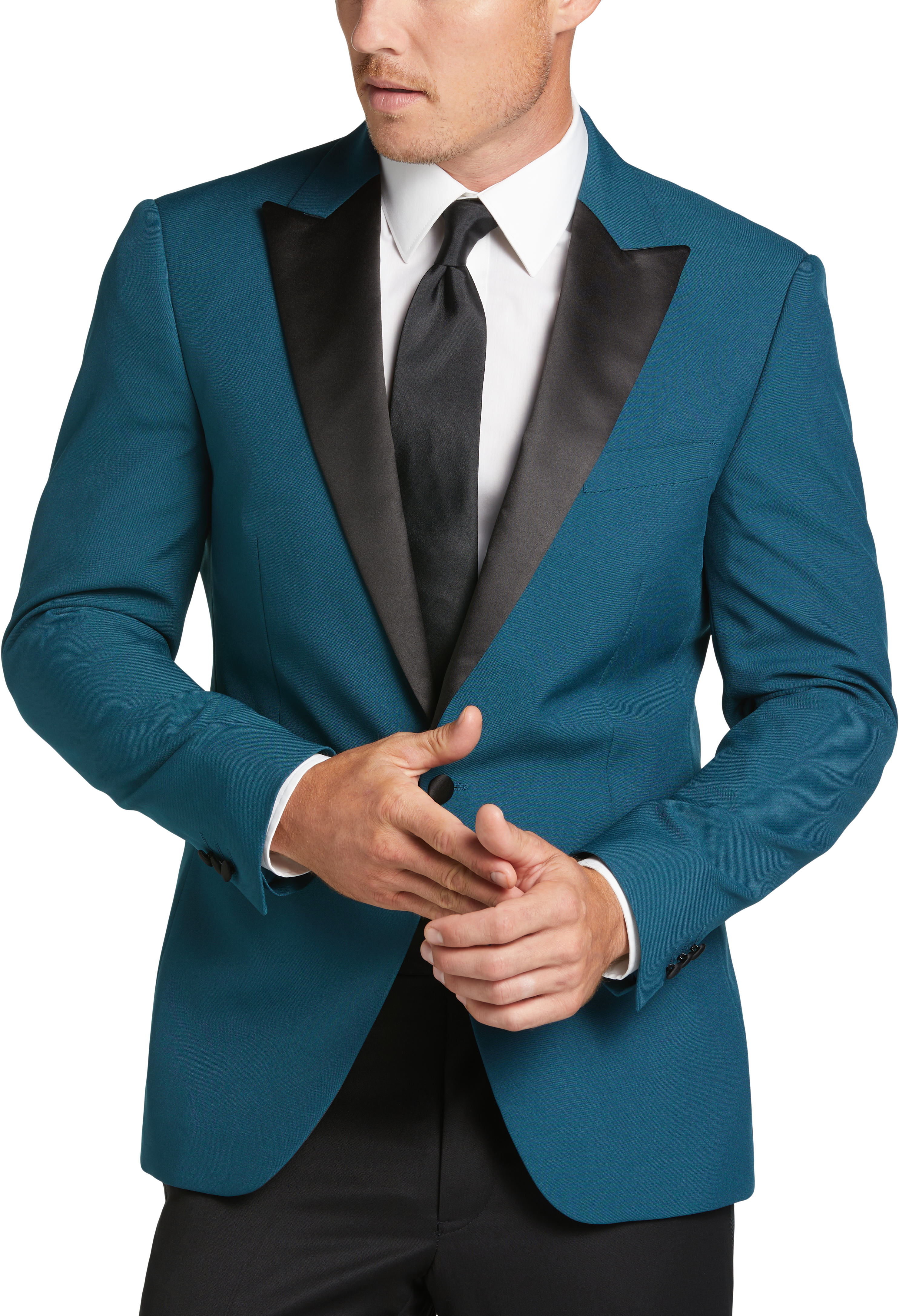 Egara Slim Fit Peak Lapel Dinner Jacket, Teal - Men's Suits | Men's ...