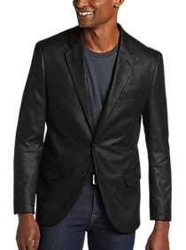 Daniel Hechter Modern Fit Vegan Leather Sport Coat, Black