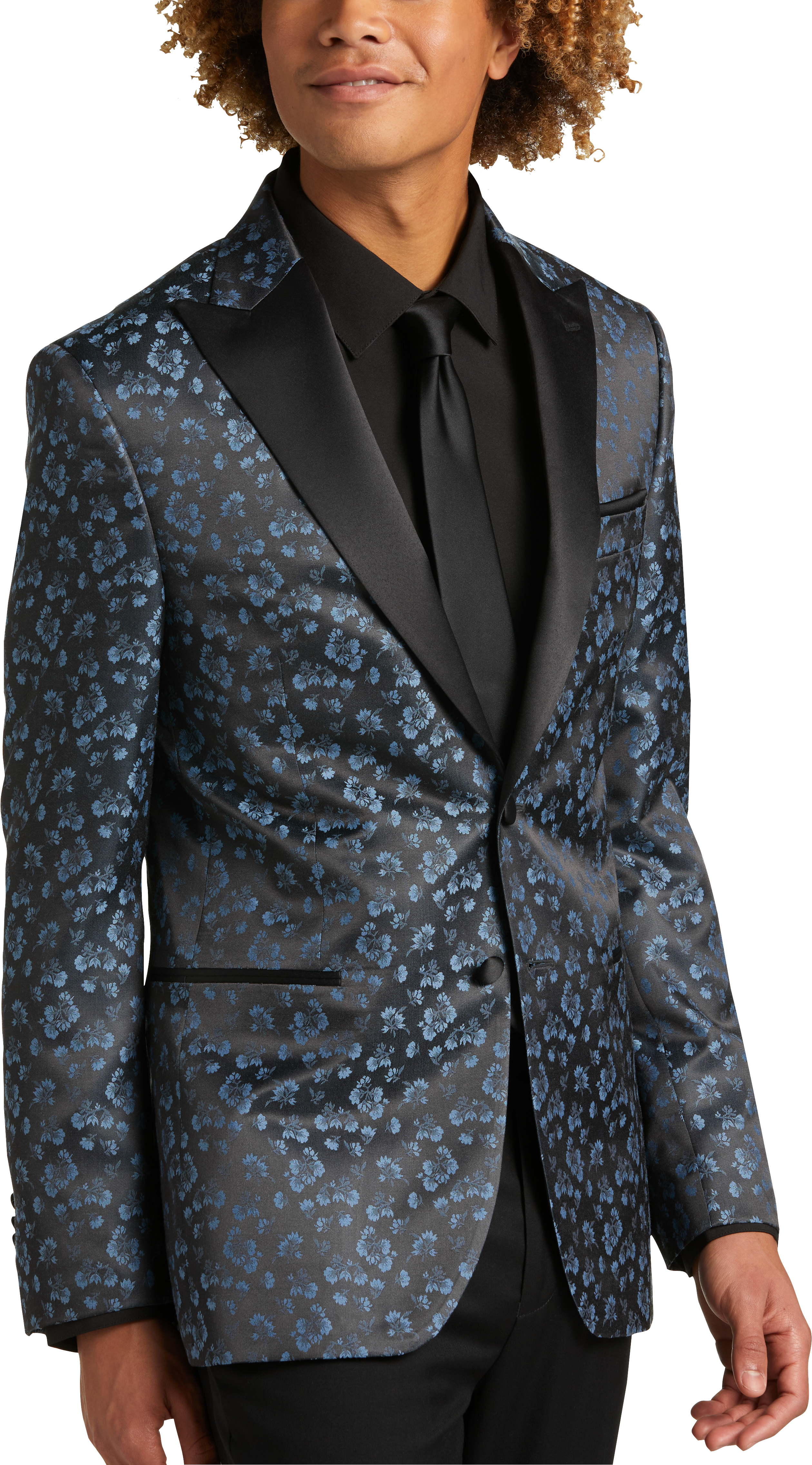 Egara Slim Fit Formal Dinner Jacket, Blue Floral - Men's Featured | Men ...