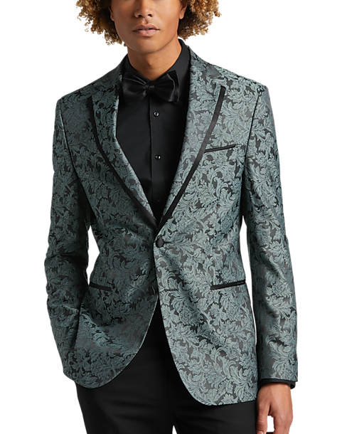 Egara Slim Fit Dinner Jacket, Green Floral - Men's Suits | Men's Wearhouse