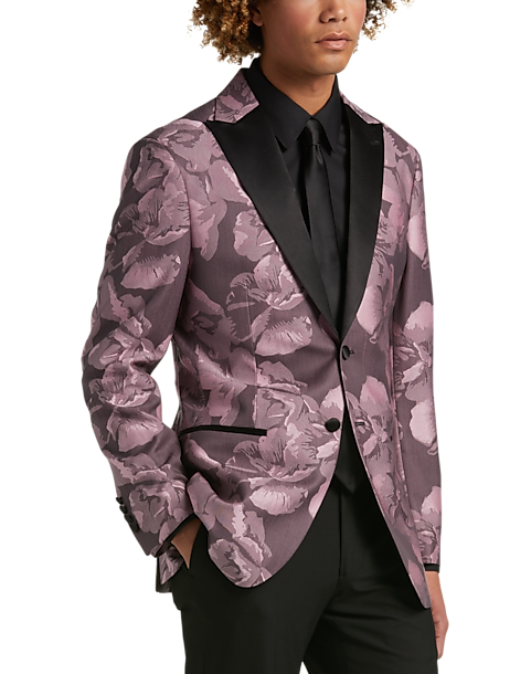 Egara Slim Fit Dinner Jacket Pink Floral - Men's Featured | Men's Wearhouse