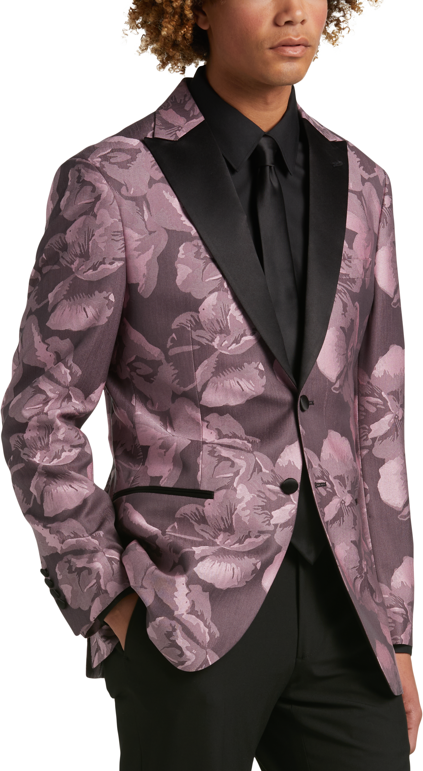 Egara Slim Fit Dinner Jacket Pink Floral Vancouver Mall