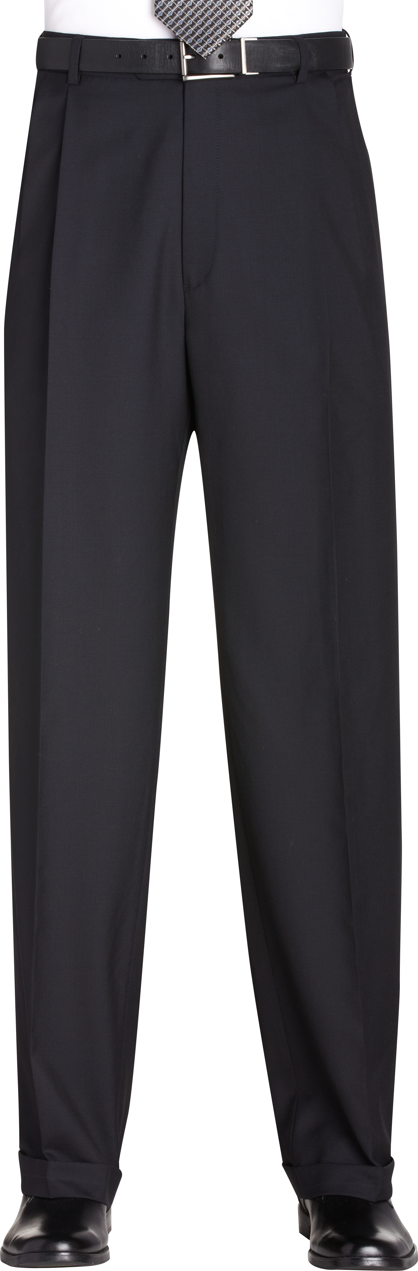 navy pleated pants