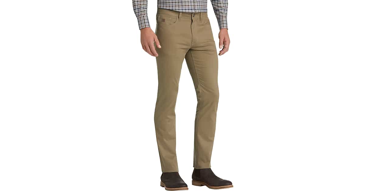 Joseph Abboud Tan Modern Fit Twill Casual Pants Men's Pants Men's
