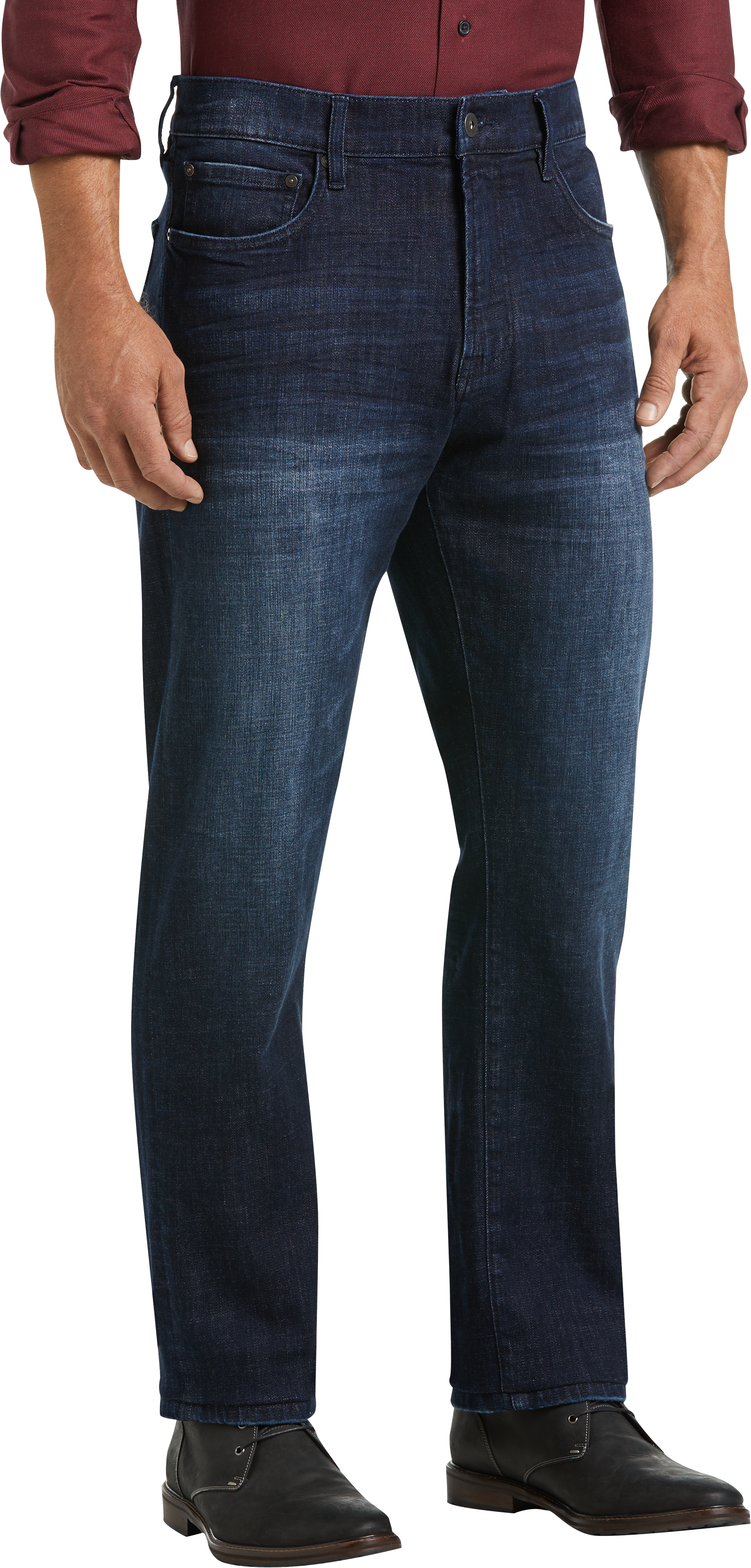 Joseph Abboud Blue Coal Dark Wash Athletic Fit Jeans - Men's Pants ...