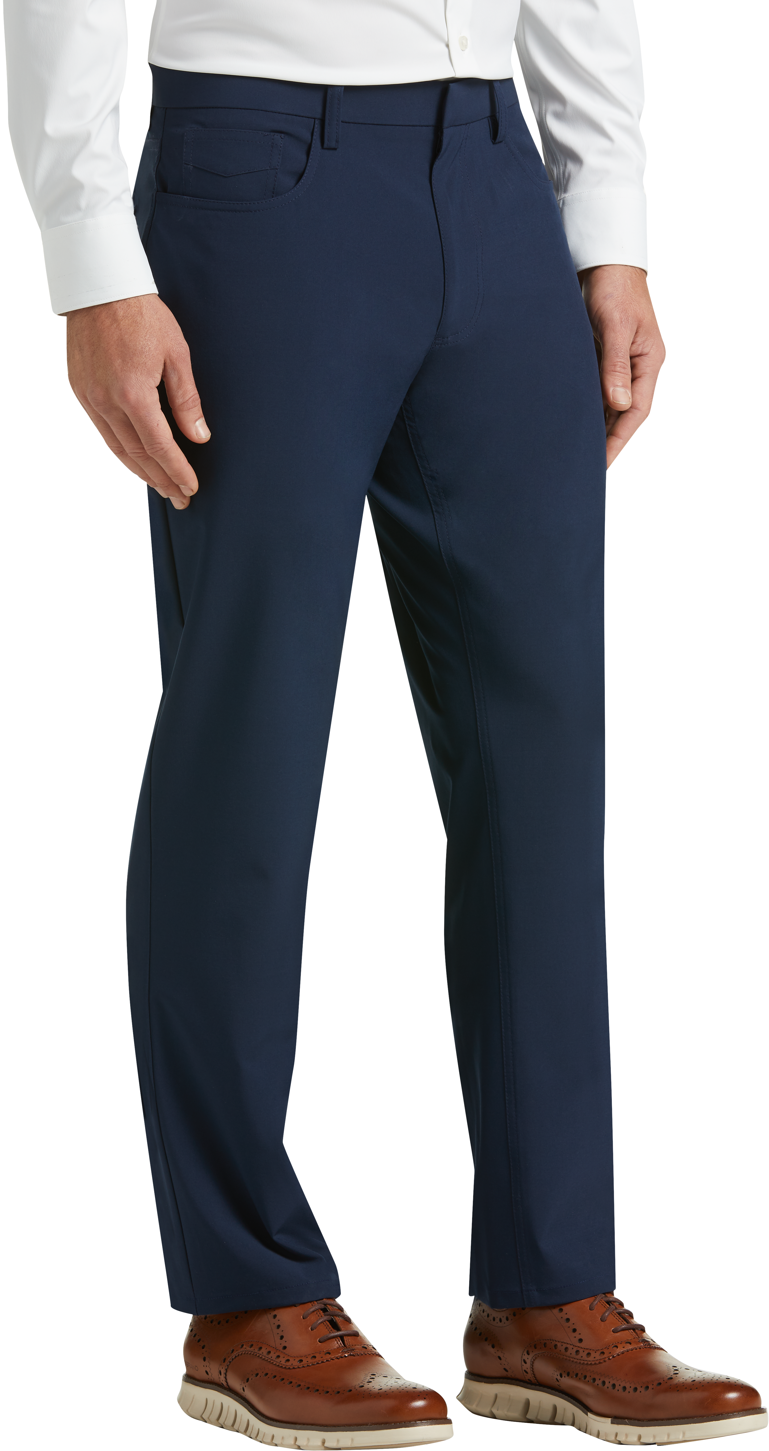 slim navy pants