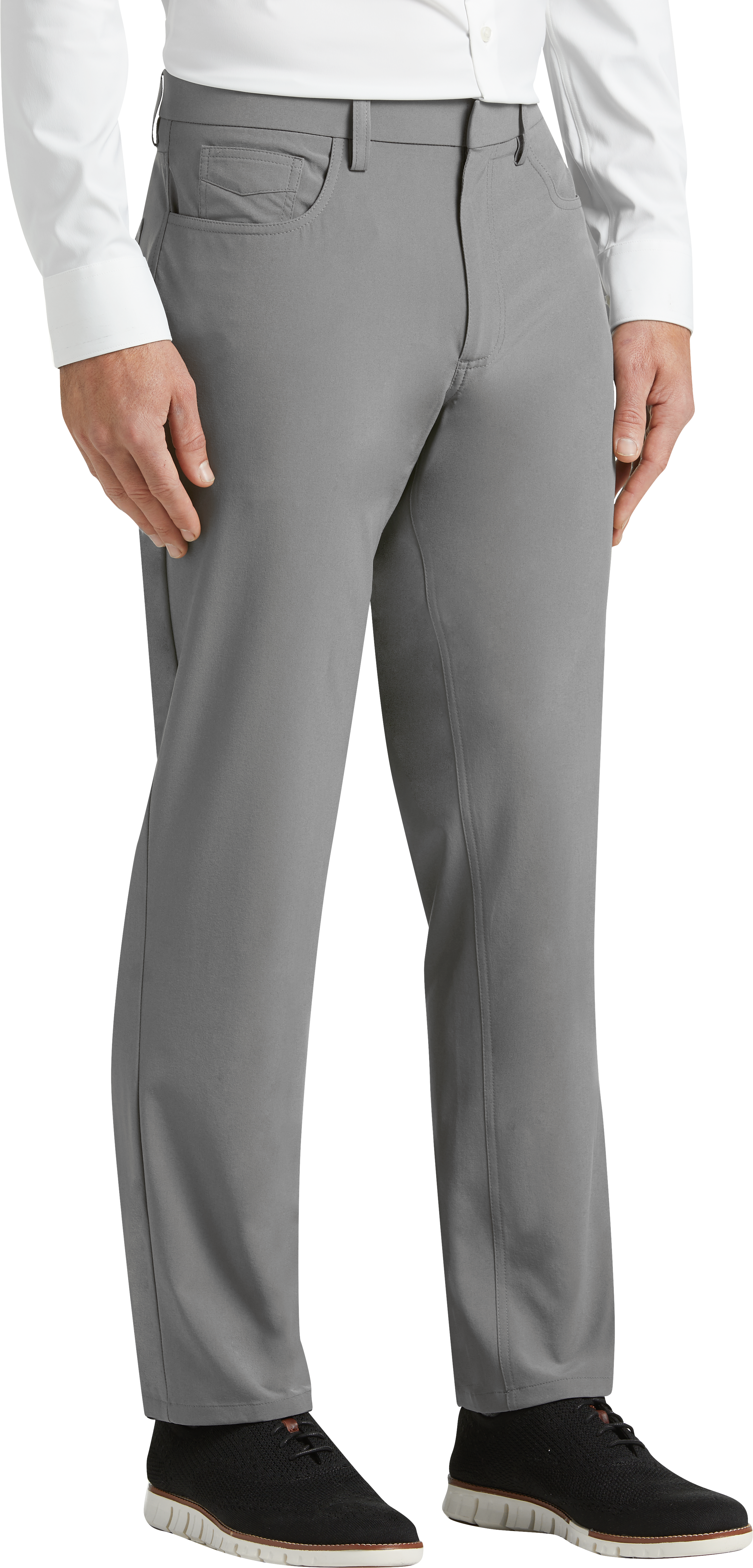 slim straight slacks