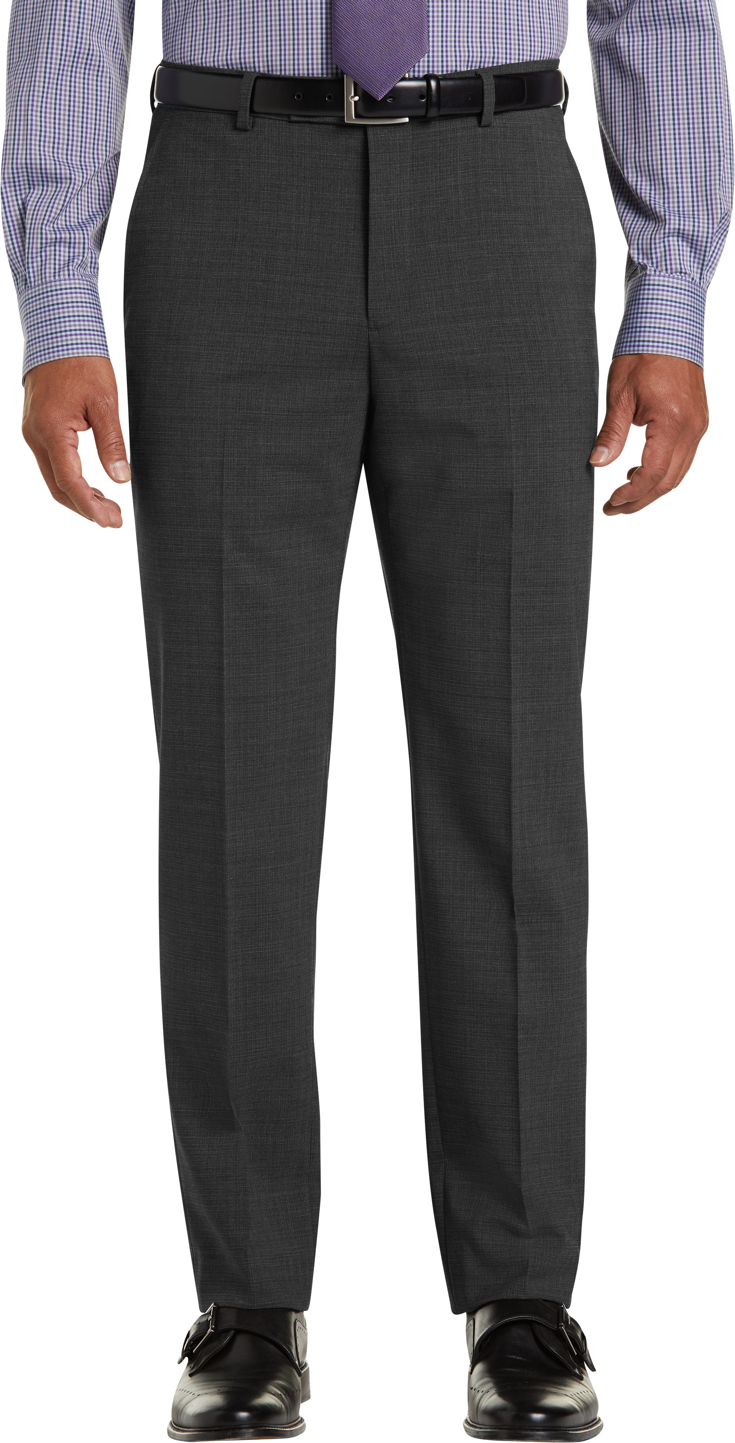 Awearness Kenneth Cole AWEAR-TECH Charcoal Gray Slim Fit Dress Pants ...