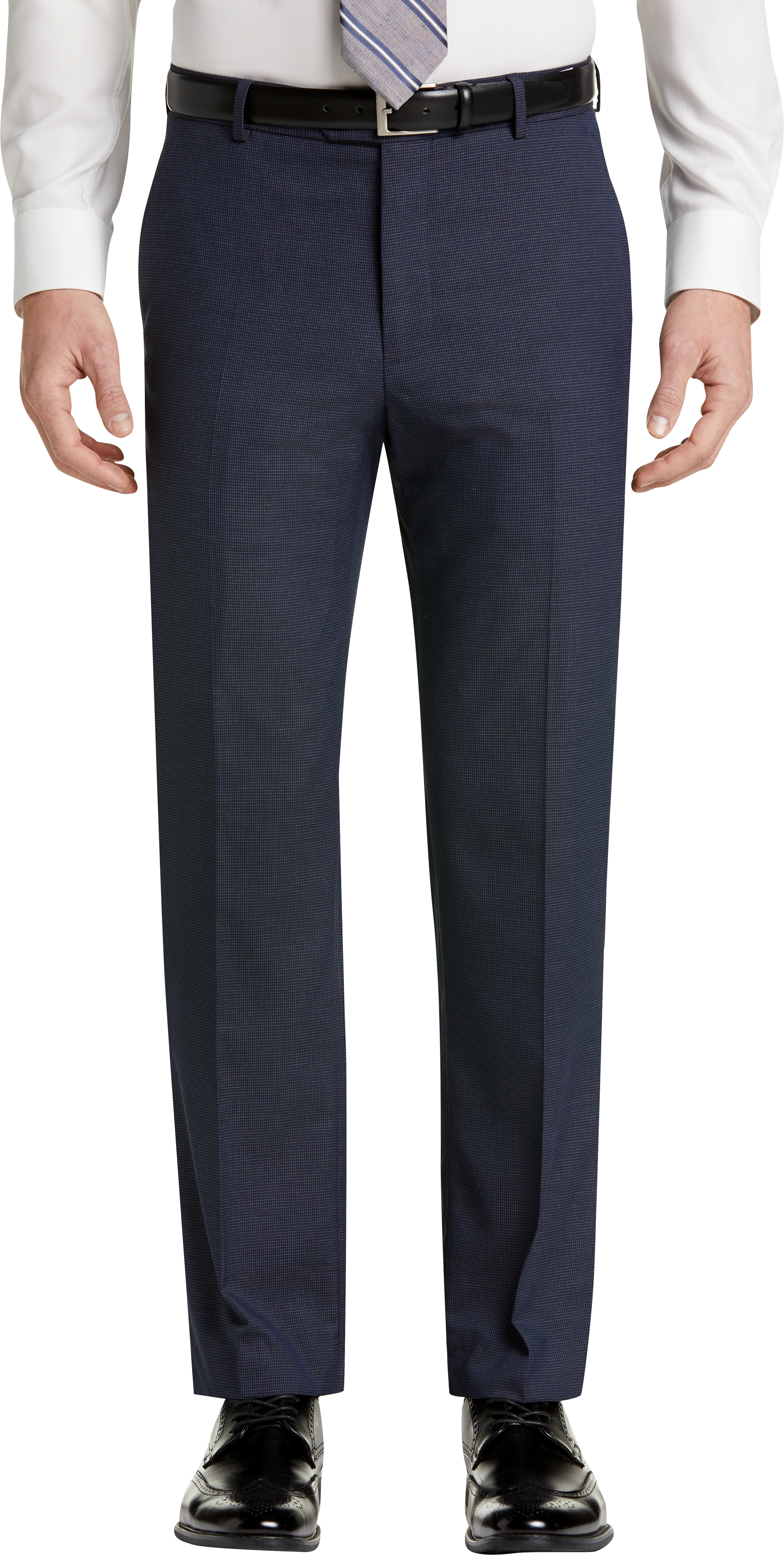 Pronto Uomo Navy Check Modern Fit Slacks - Men's Pants | Men's Wearhouse