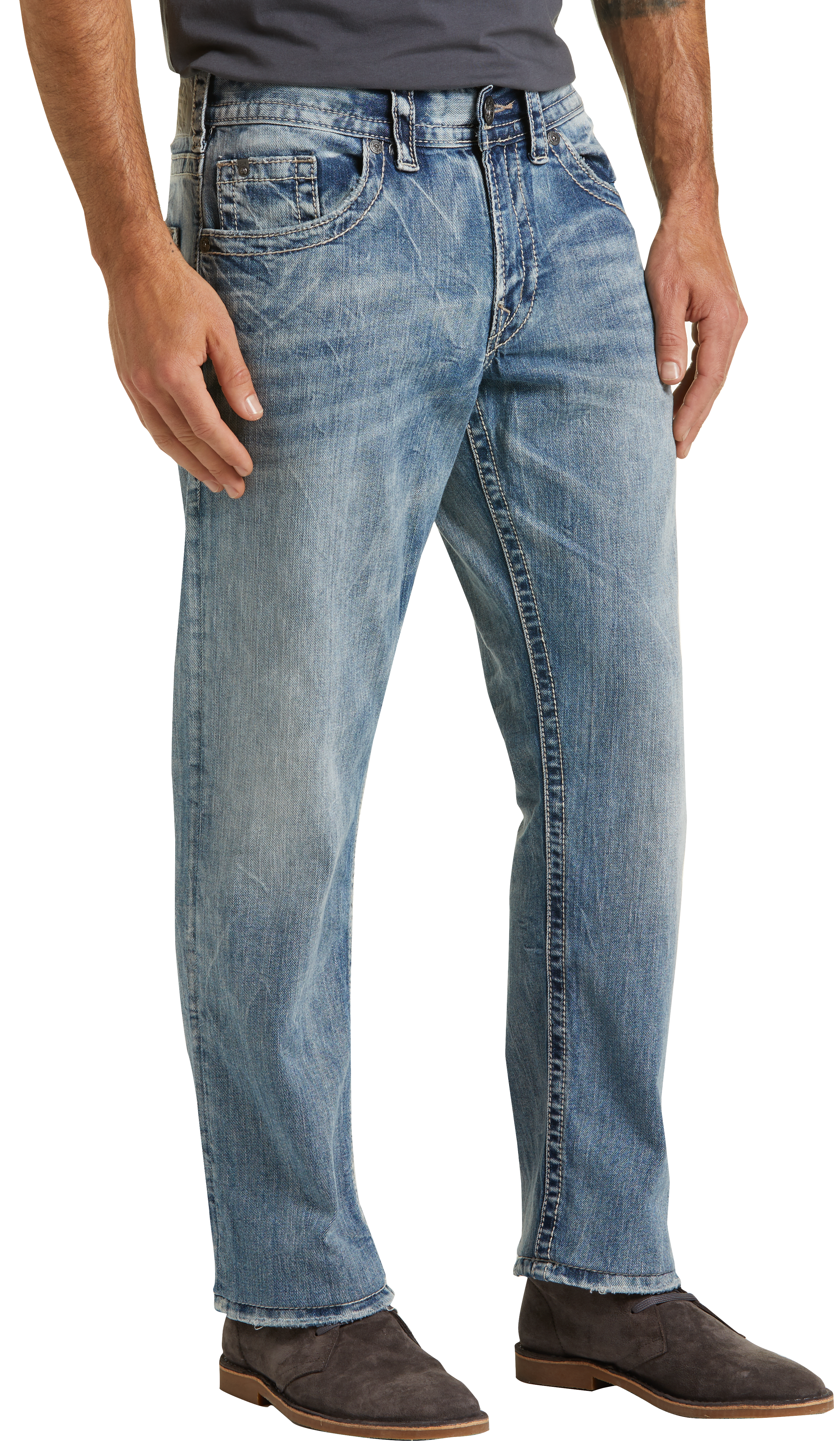 Silver Jeans Co. Eddie Light Blue Wash Classic Fit Jeans - Men's | Men ...
