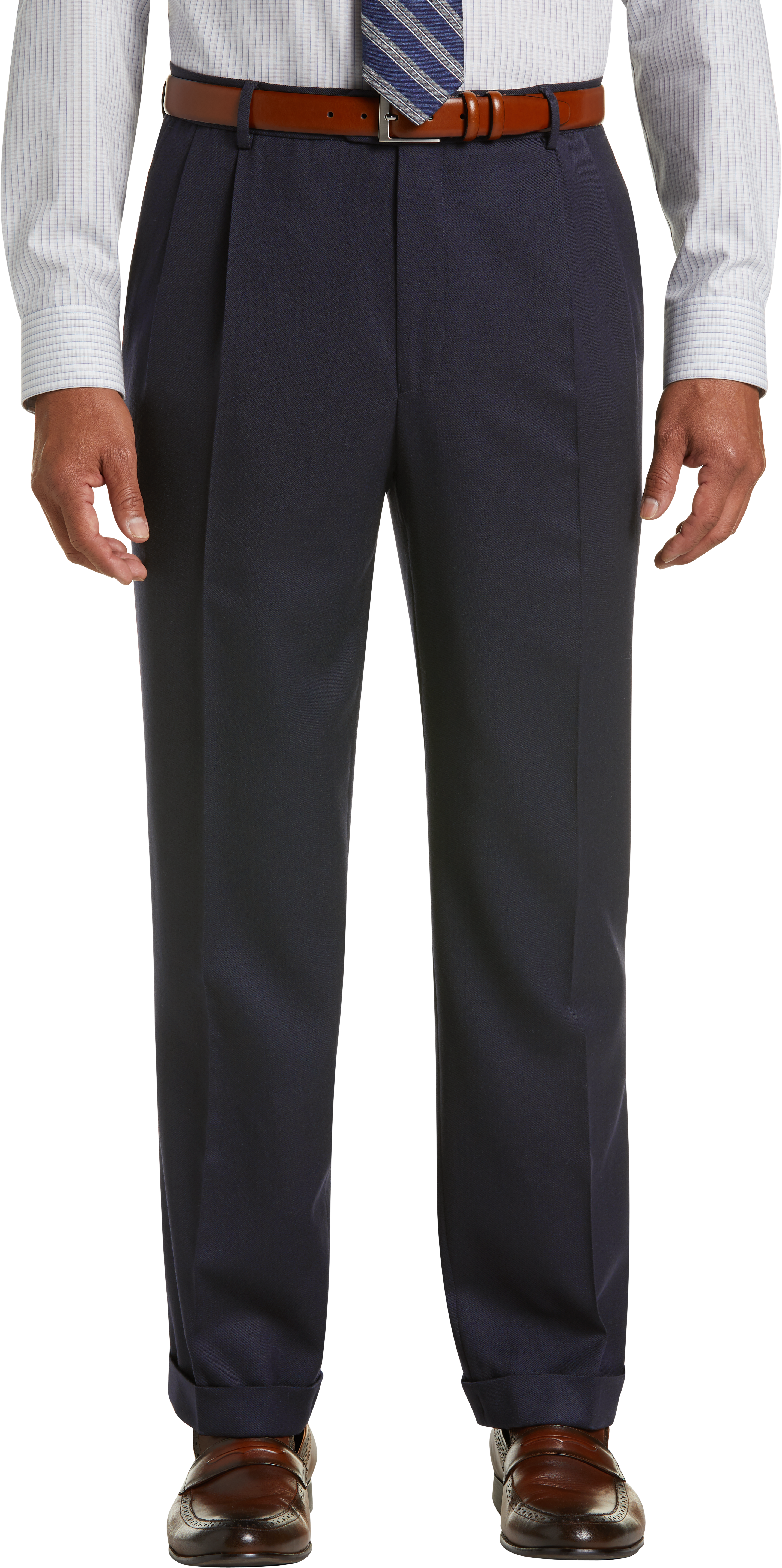 Joseph & Feiss Navy Classic Fit Pleated Dress Pants - Men's Sale | Men ...