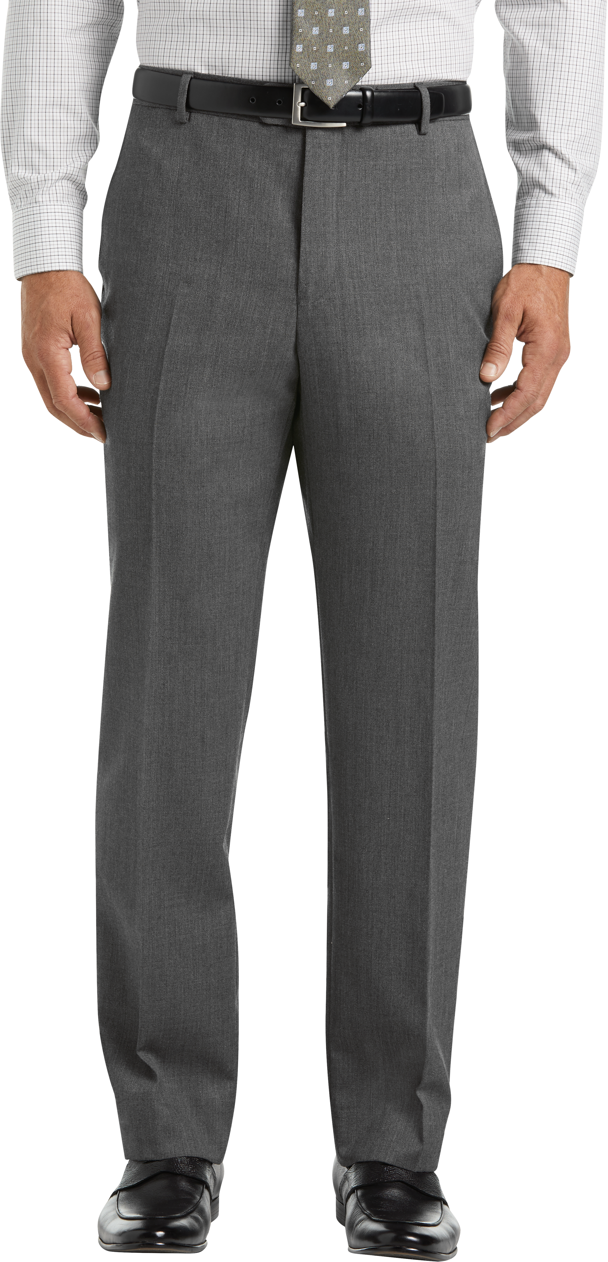 Joseph & Feiss Medium Gray Wool Gabardine Dress Pants - Men's Sale ...