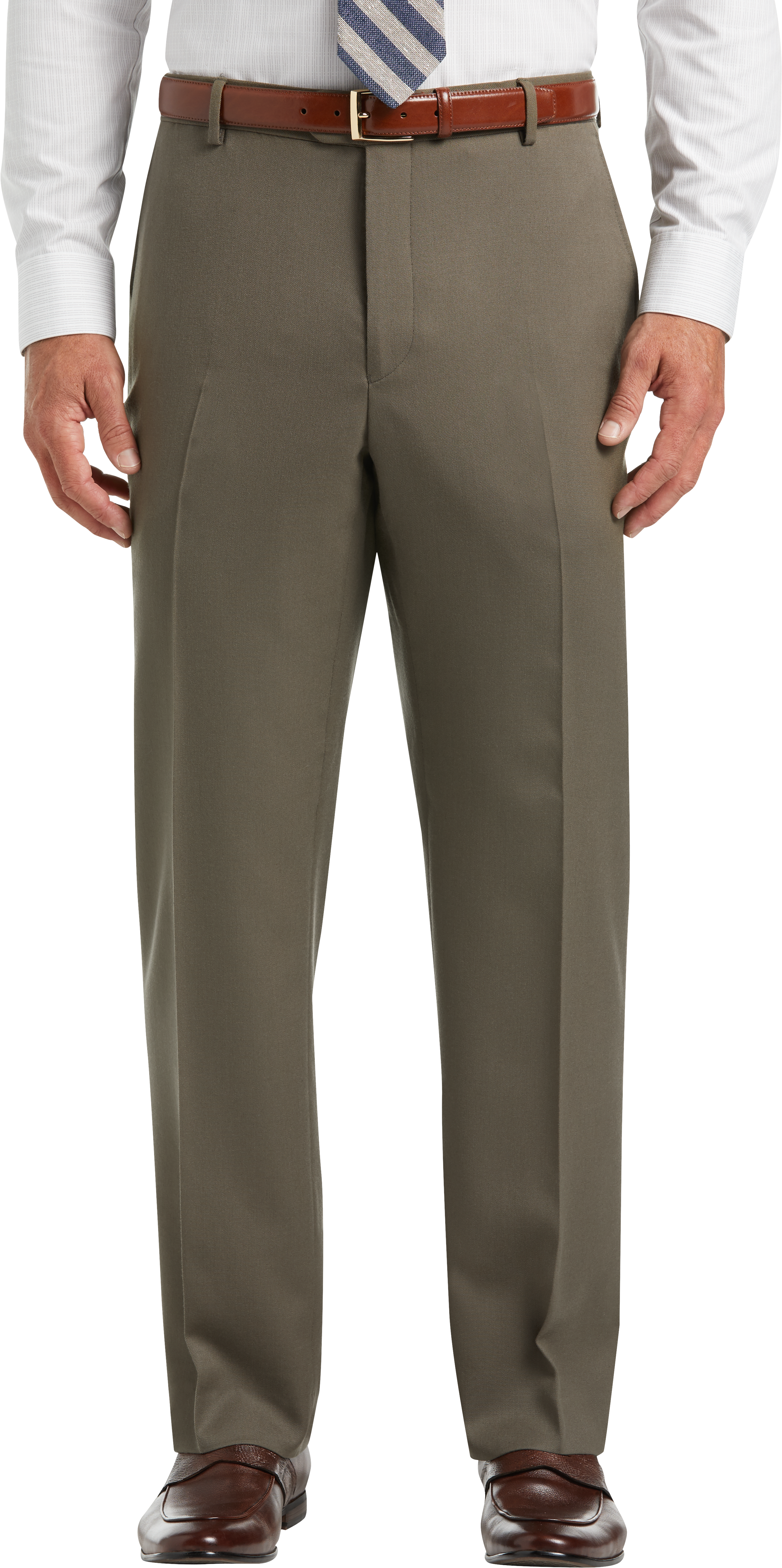 Joseph & Feiss Taupe Wool Gabardine Dress Pants - Men's Sale | Men's ...