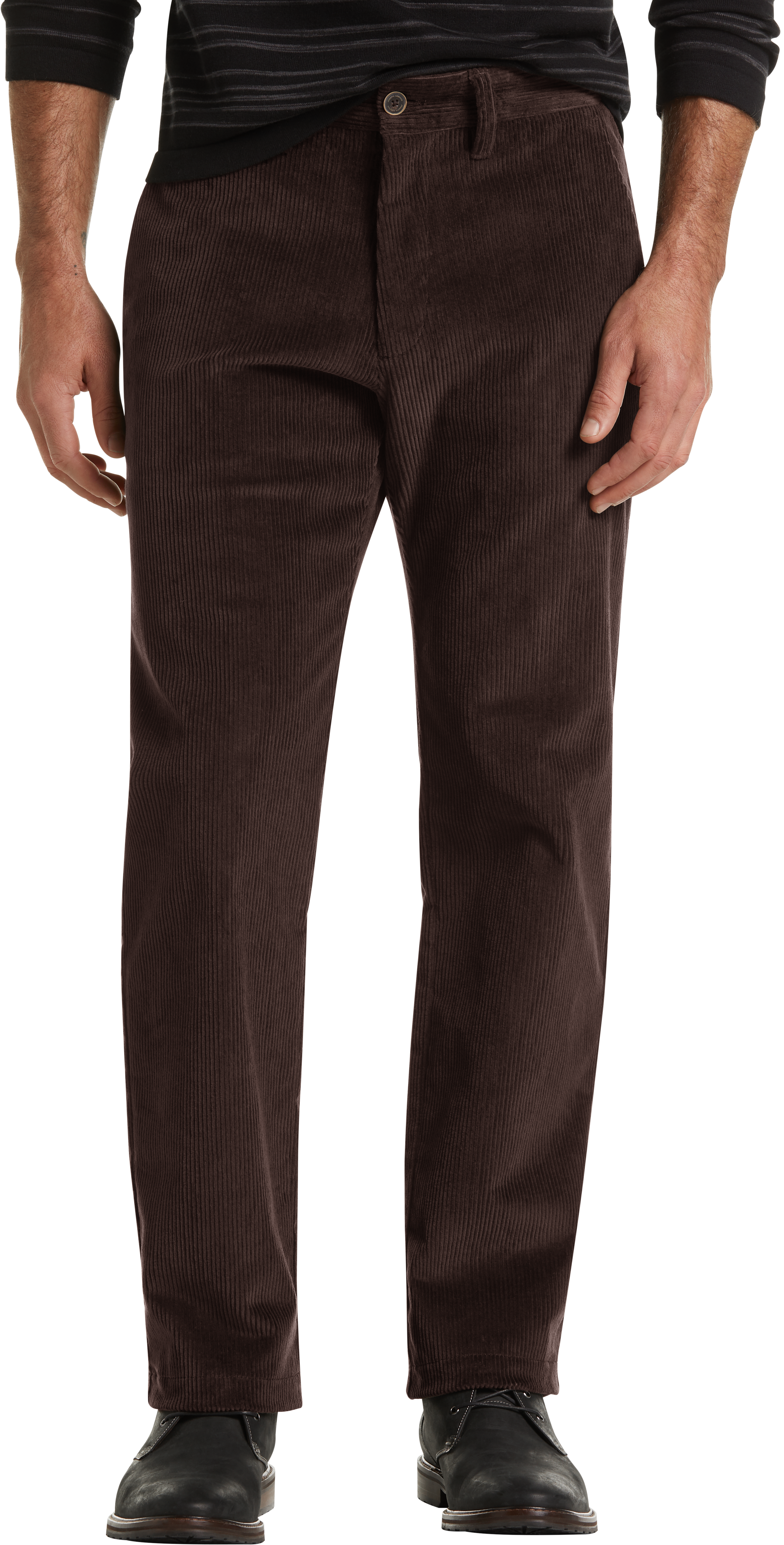 Joseph Abboud Dark Brown Corduroy Modern Fit Casual Pants - Men's Sale ...