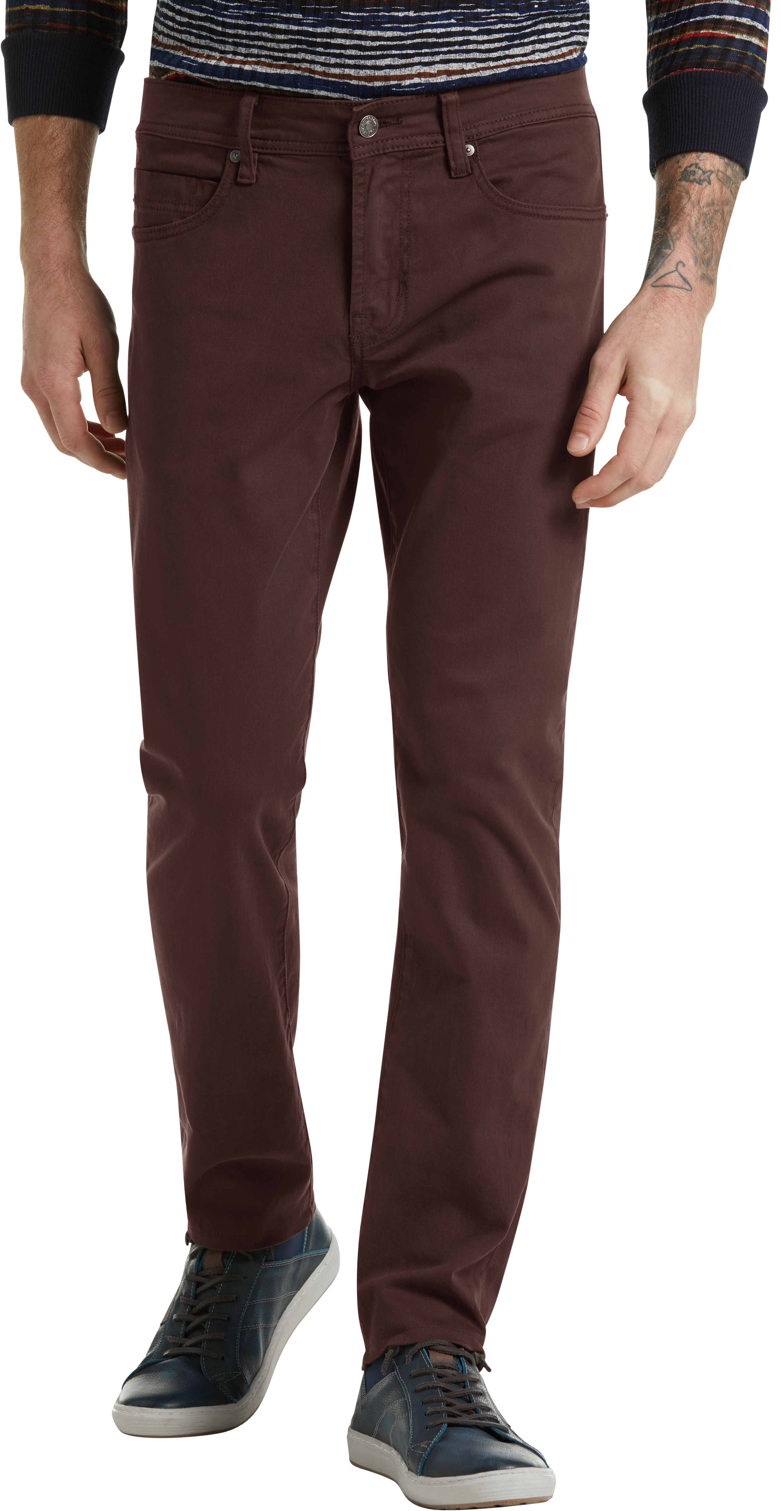 burgundy slim fit pants