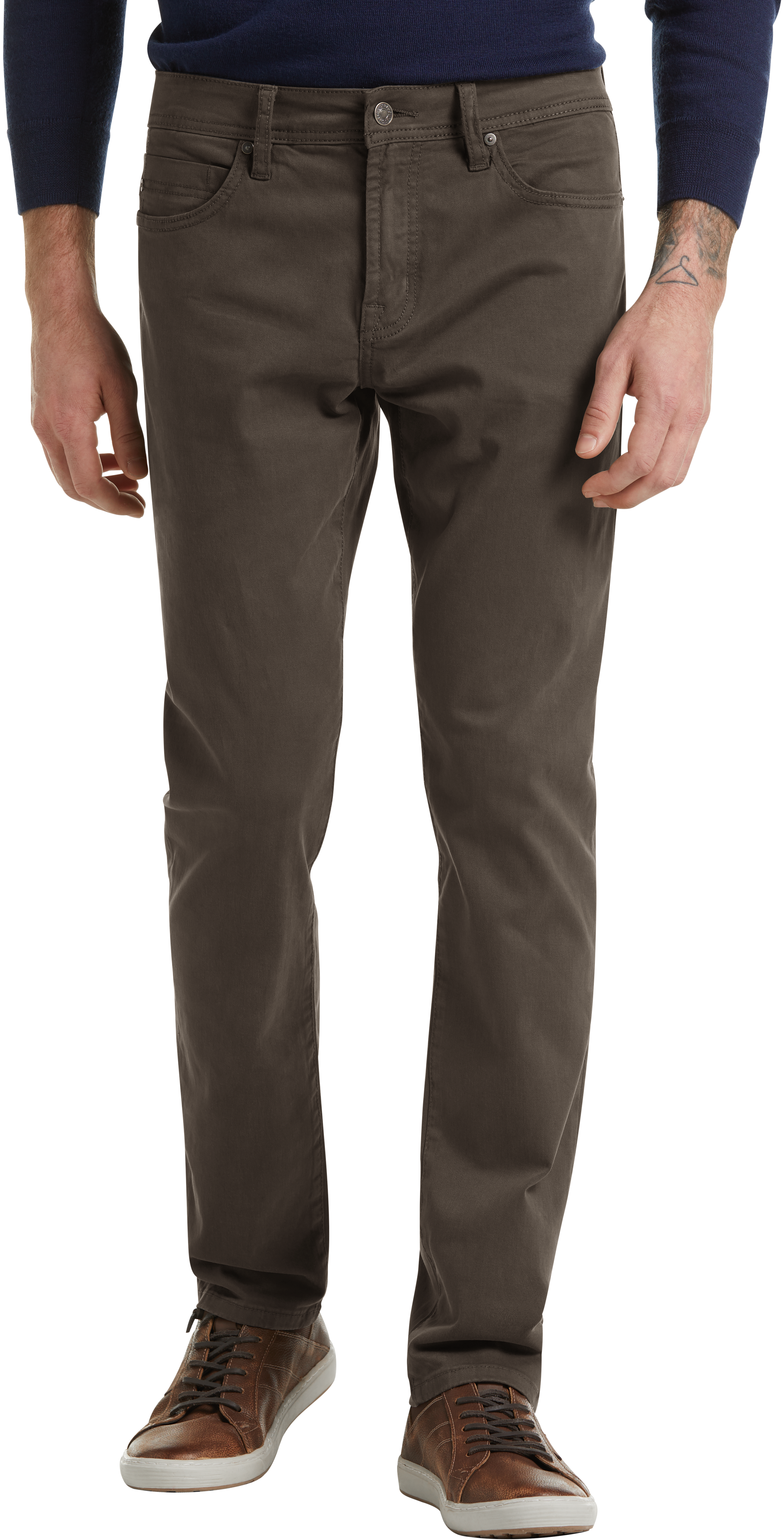 Liverpool Los Angeles Dark Brown Slim Fit Casual Pants - Men's Sale ...