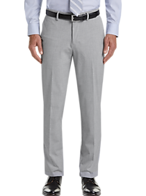 Mens - Haggar Premium 4-Way Stretch Dress Pants, Light Gray - Men's Wearhouse
