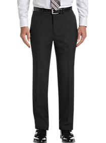 Mens - Haggar Premium Comfort 4-Way Stretch Dress Pants, Black - Men's Wearhouse