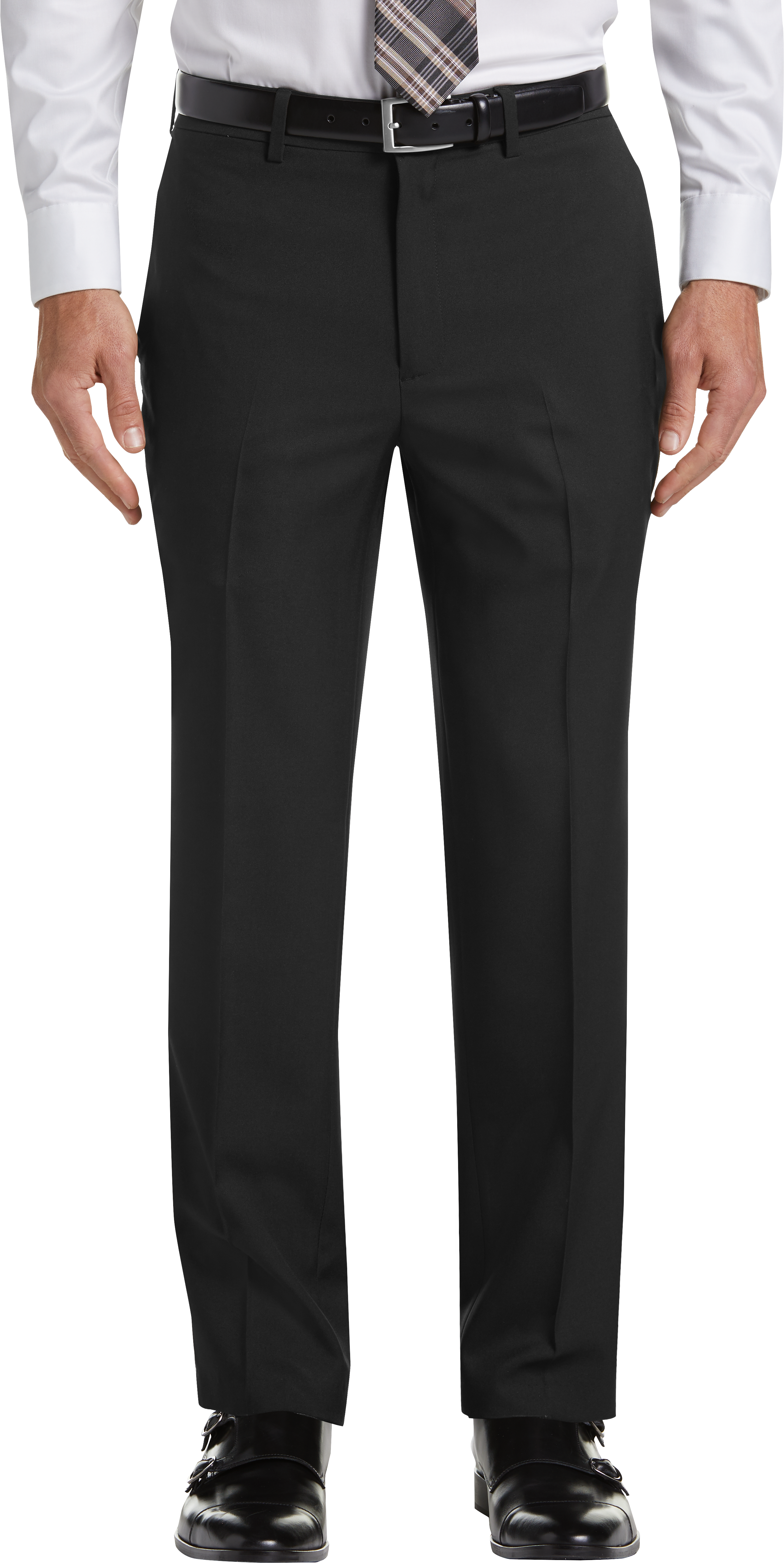 J.M Haggar® Mens 4 Way Stretch Straight Fit Flat Front Dress Pant, Color:  Black - JCPenney