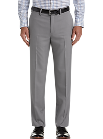 Mens - Haggar Premium Comfort 4-Way Stretch Dress Pants, Gray - Men's Wearhouse
