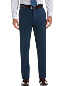 Mens - Haggar Premium Comfort 4-Way Stretch Dress Pants, Blue - Men's Wearhouse