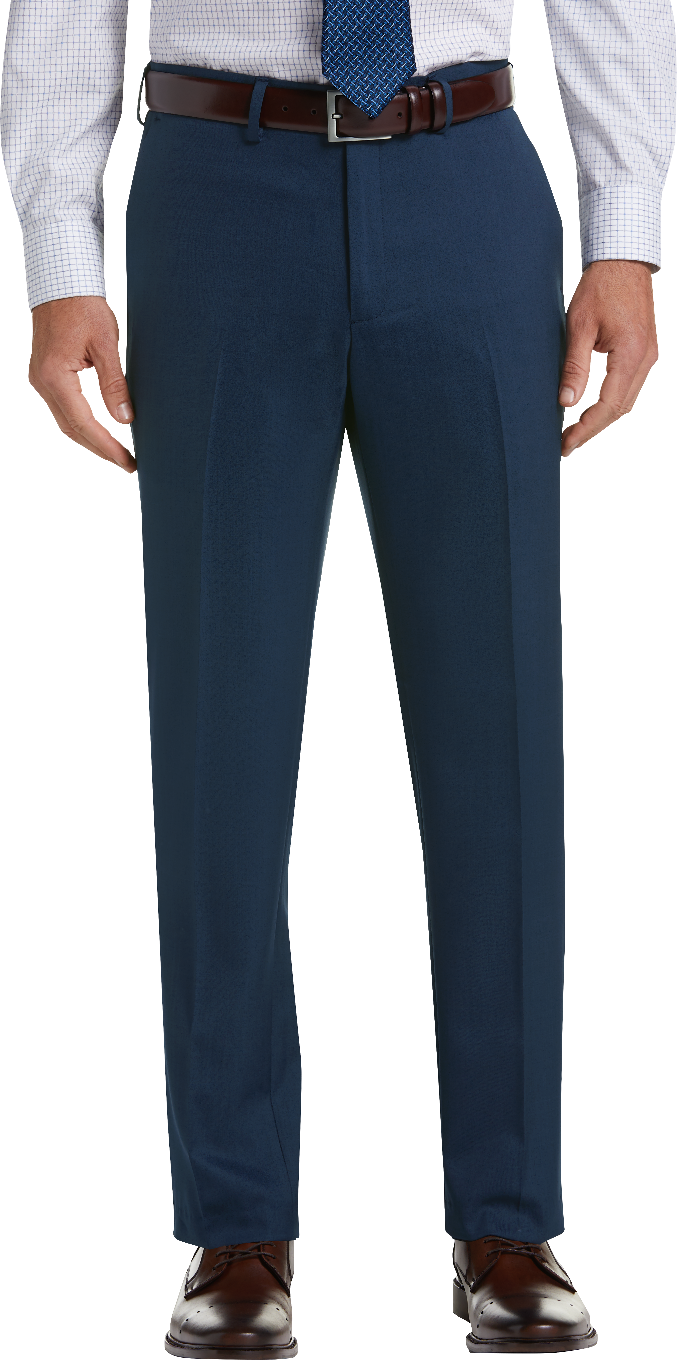 Haggar Premium Comfort Blue 4-Way Stretch Slim Fit Dress Pants - Men's ...