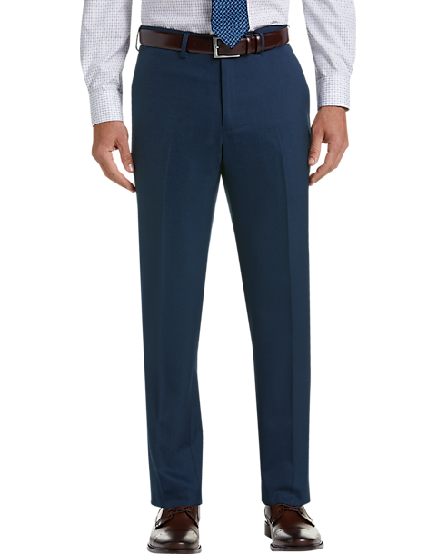 Haggar Premium Comfort Blue 4-Way Stretch Slim Fit Dress Pants - Men's ...