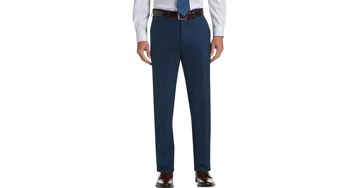 Haggar Premium Comfort Blue 4Way Stretch Slim Fit Dress Pants Men's