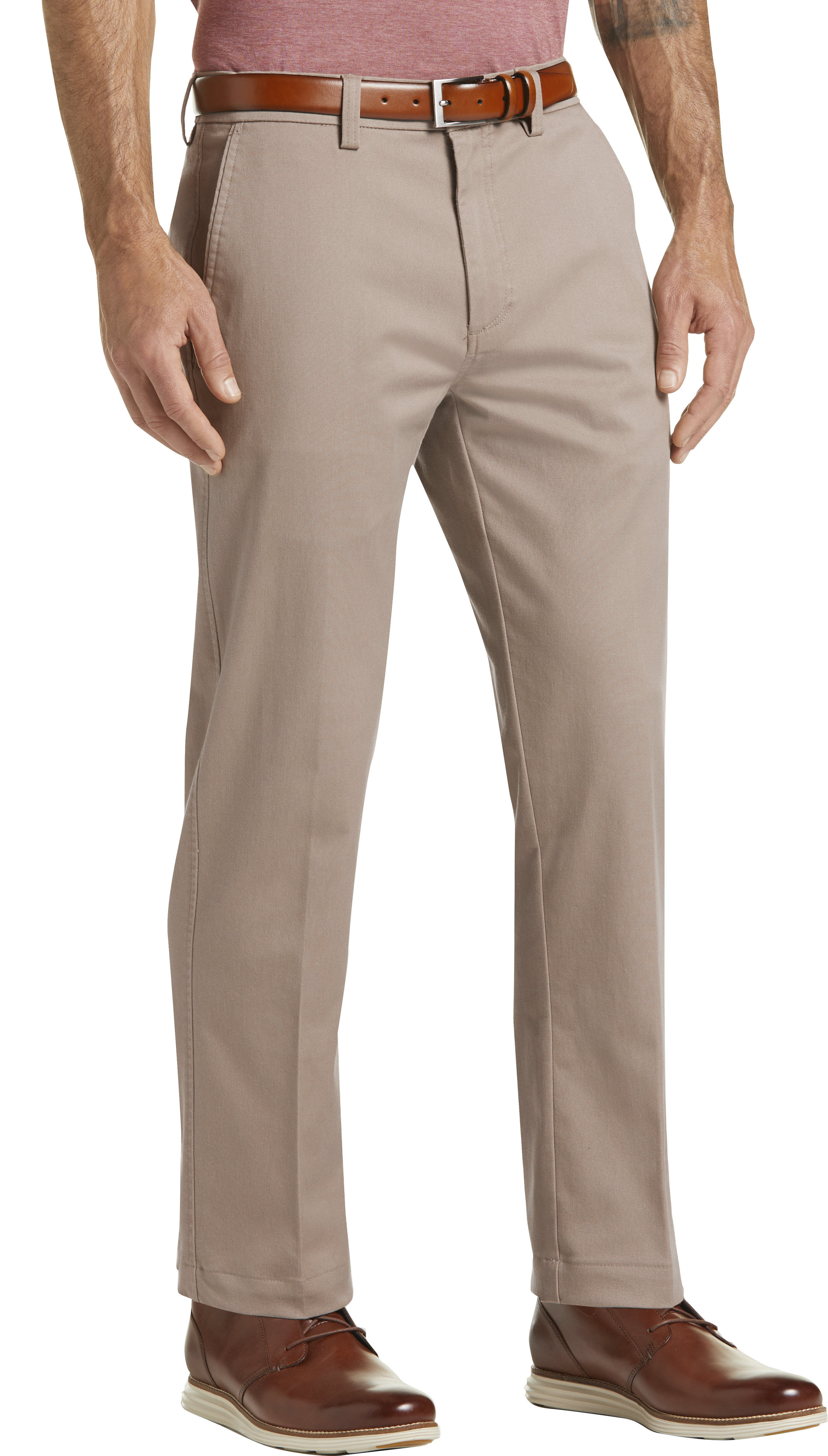 Bliver til Leonardoda fortryde Haggar Iron Free Premium Straight Fit Khaki Pants, Tan - Men's Pants |  Men's Wearhouse