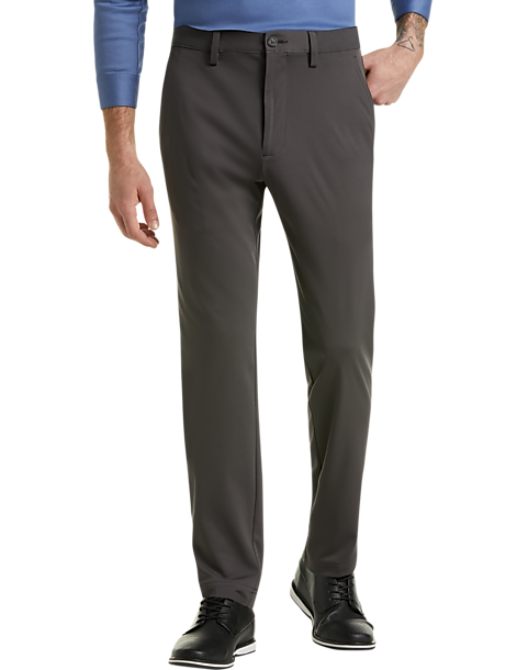 Haggar Mens Active Series Tech Slim Fit Flat Front Supreme Flex Waistband Pant