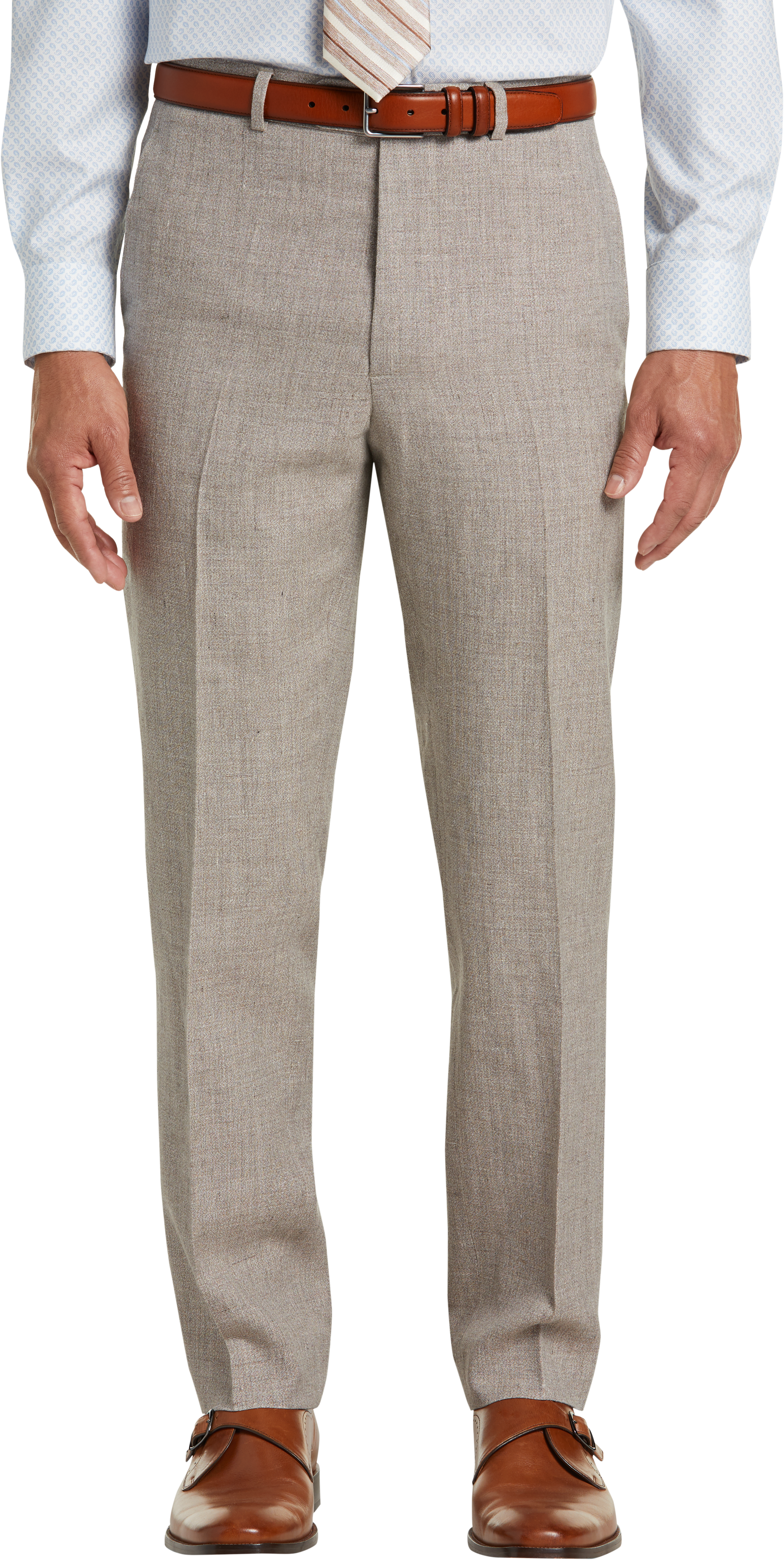 Joseph Abboud Taupe Linen & Wool Modern Fit Dress Pant - Men's Sale ...