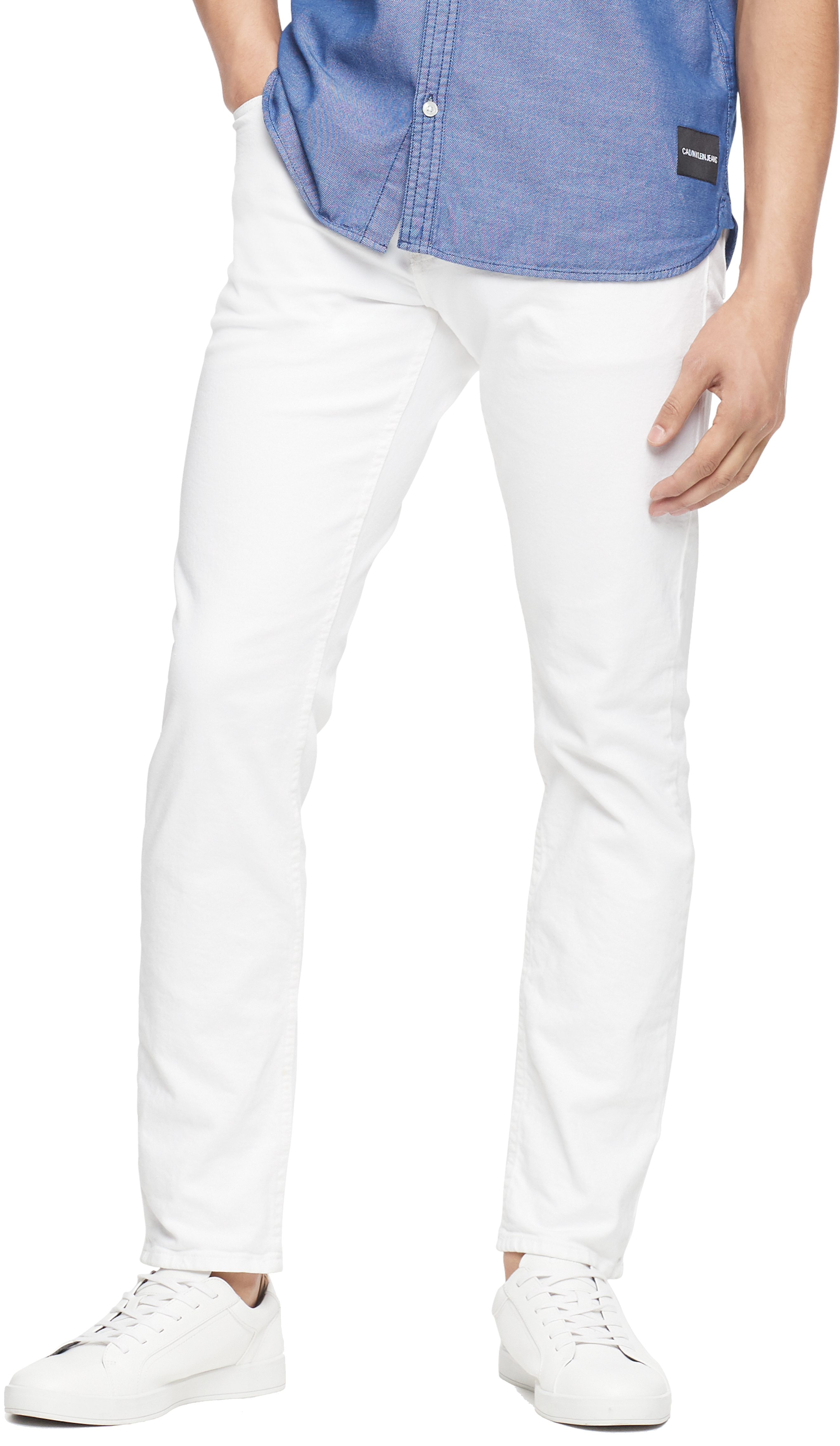 Defecte boksen bewondering Calvin Klein Jeans Slim Fit Stretch Jeans, Nantucket White - Men's Pants |  Men's Wearhouse