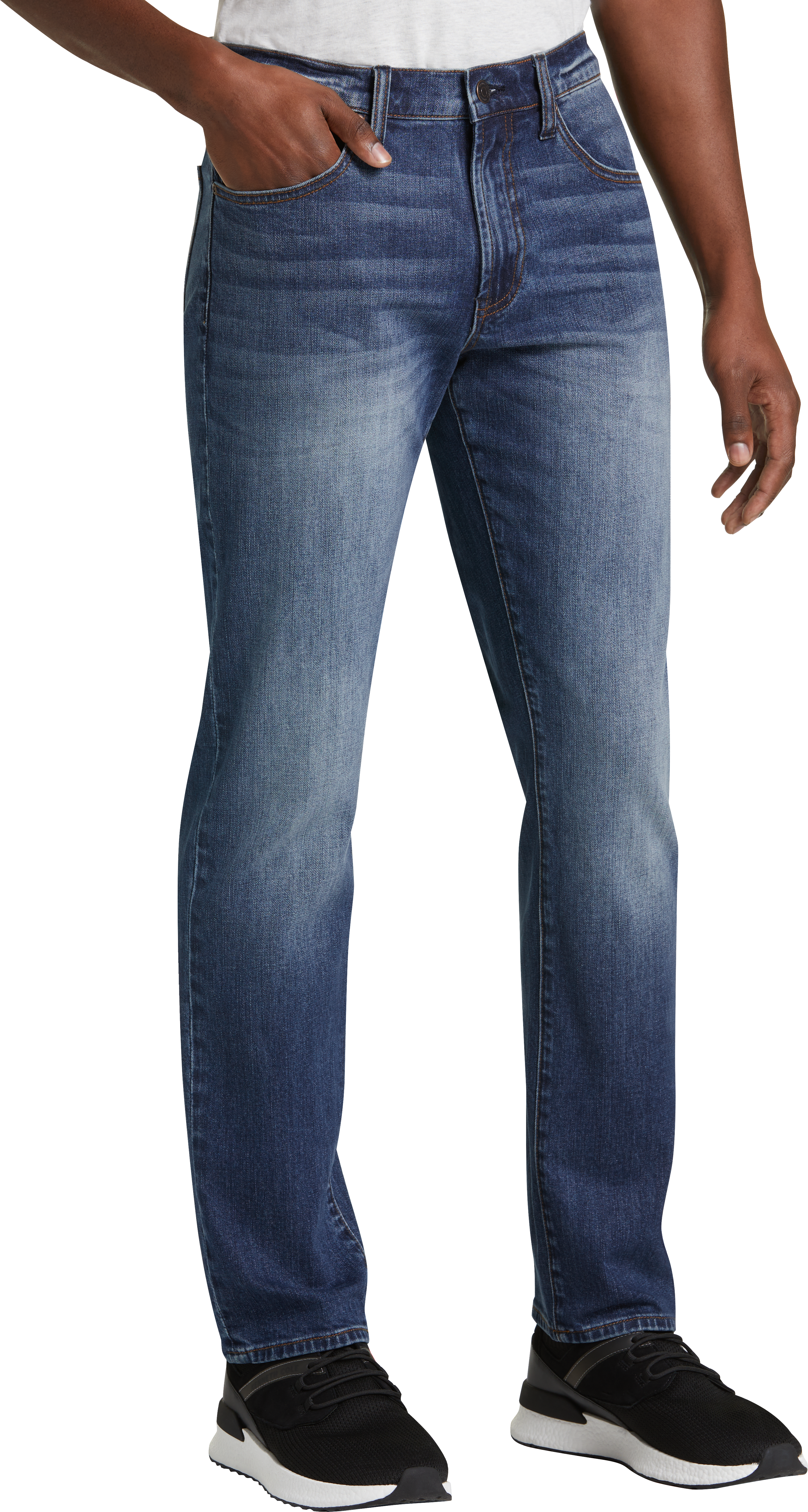 blue straight fit jeans