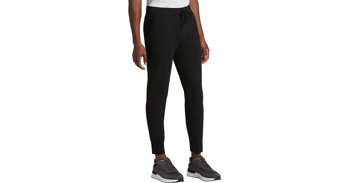 Msx By Michael Strahan Modern Fit Fleece Jogging Pants Black Mens Active Wear Mens Wearhouse 