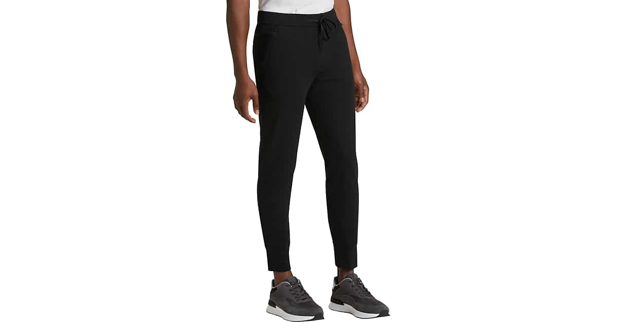 Msx By Michael Strahan Modern Fit Fleece Jogging Pants Black Mens Active Wear Mens Wearhouse 