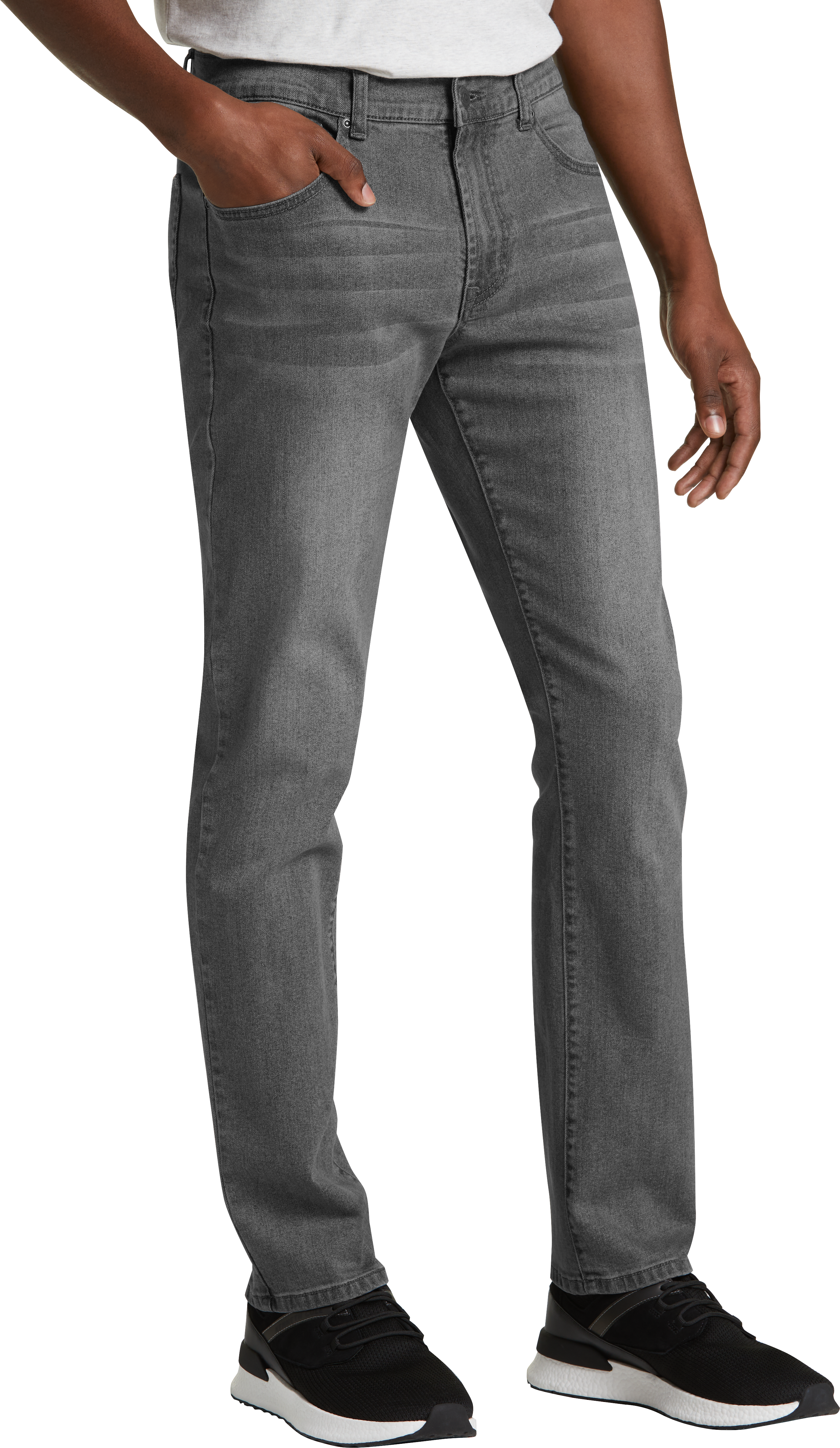 Collection By Michael Strahan Straight-Leg Jeans, Charcoal - Men's Pants | Men's Wearhouse