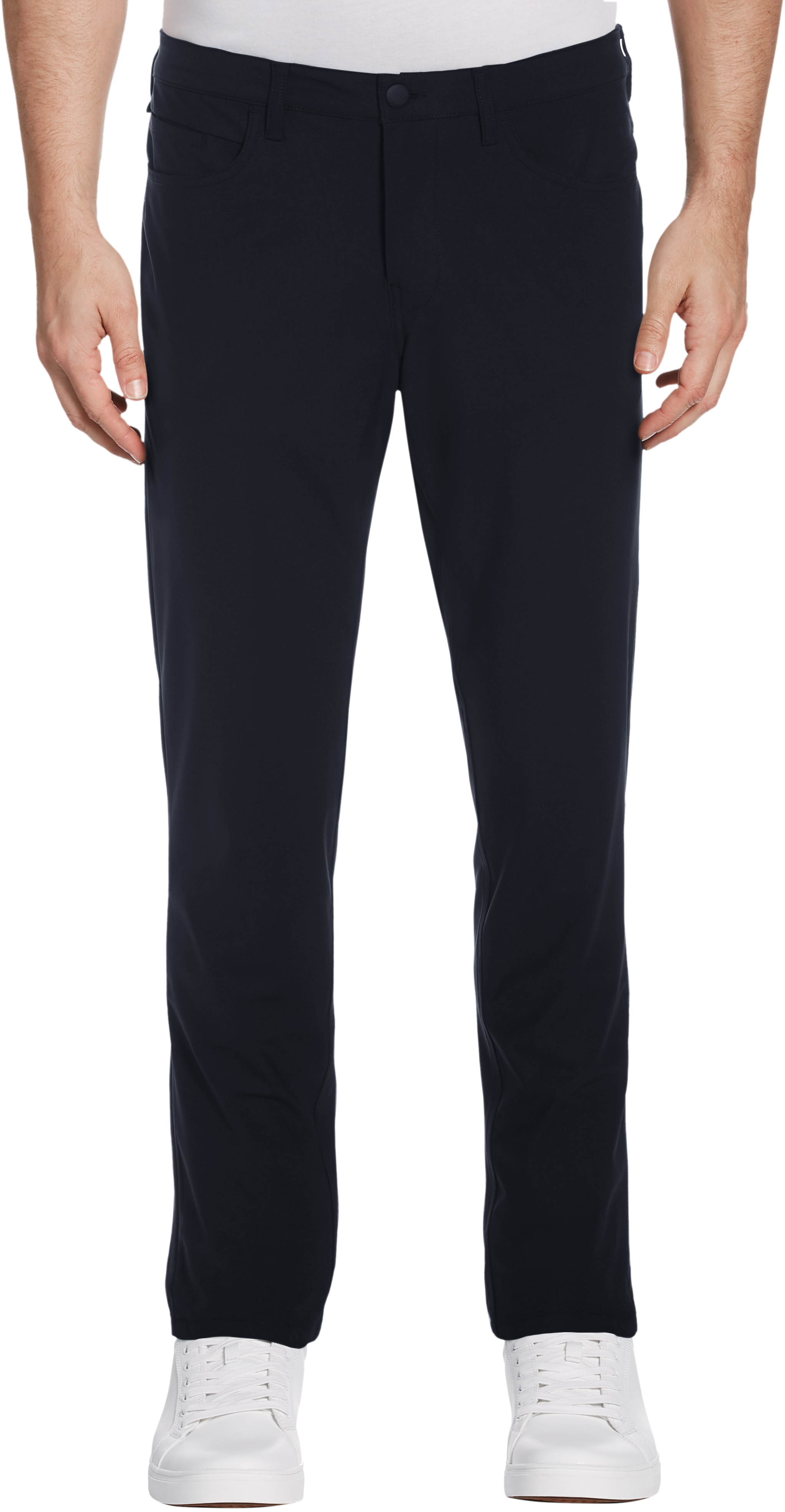 Perry Ellis Motion Slim Fit 5-Pocket Casual Pants, Navy - Men's Sale ...